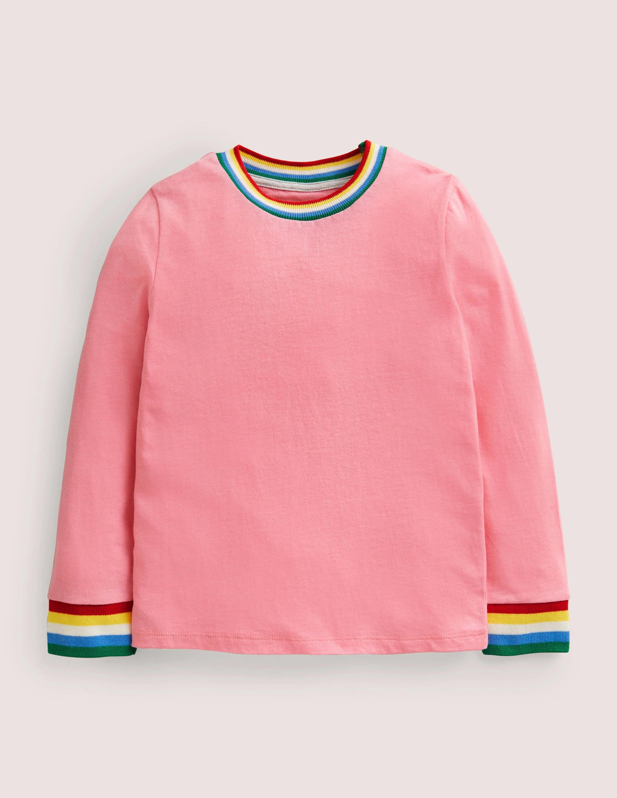 Rainbow Rib Slub T-Shirt-Pink Lemonade - Image 1