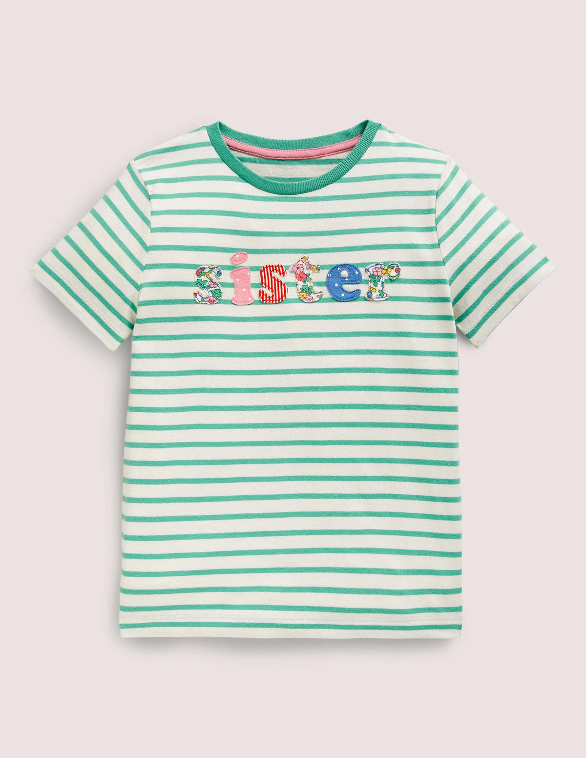 Sister T-Shirt-Asparagus Green/Ivory-1