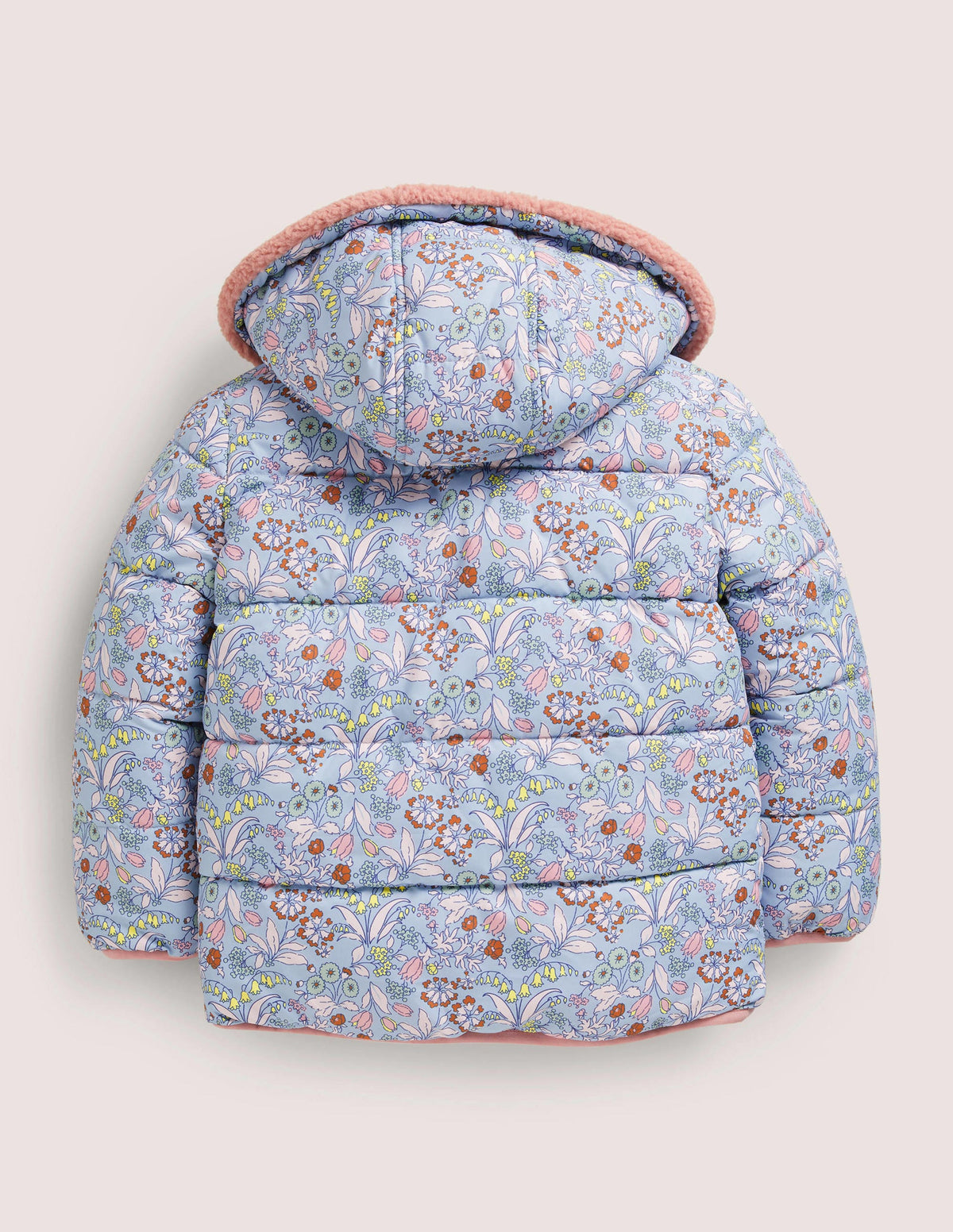 Reversible Borg Jacket-Dusty Blue Floral - Image 2