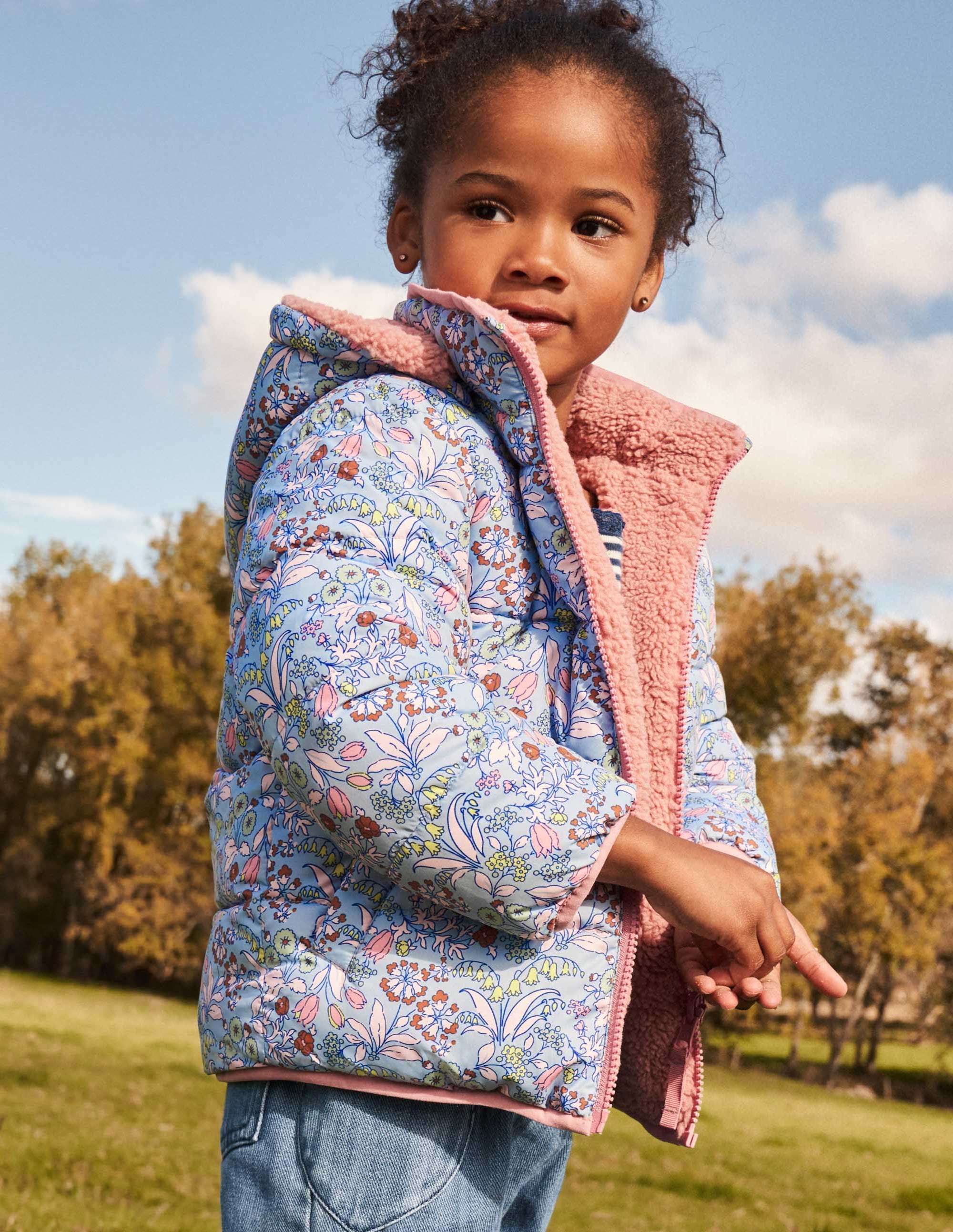 Reversible Borg Jacket-Dusty Blue Floral - Image 8
