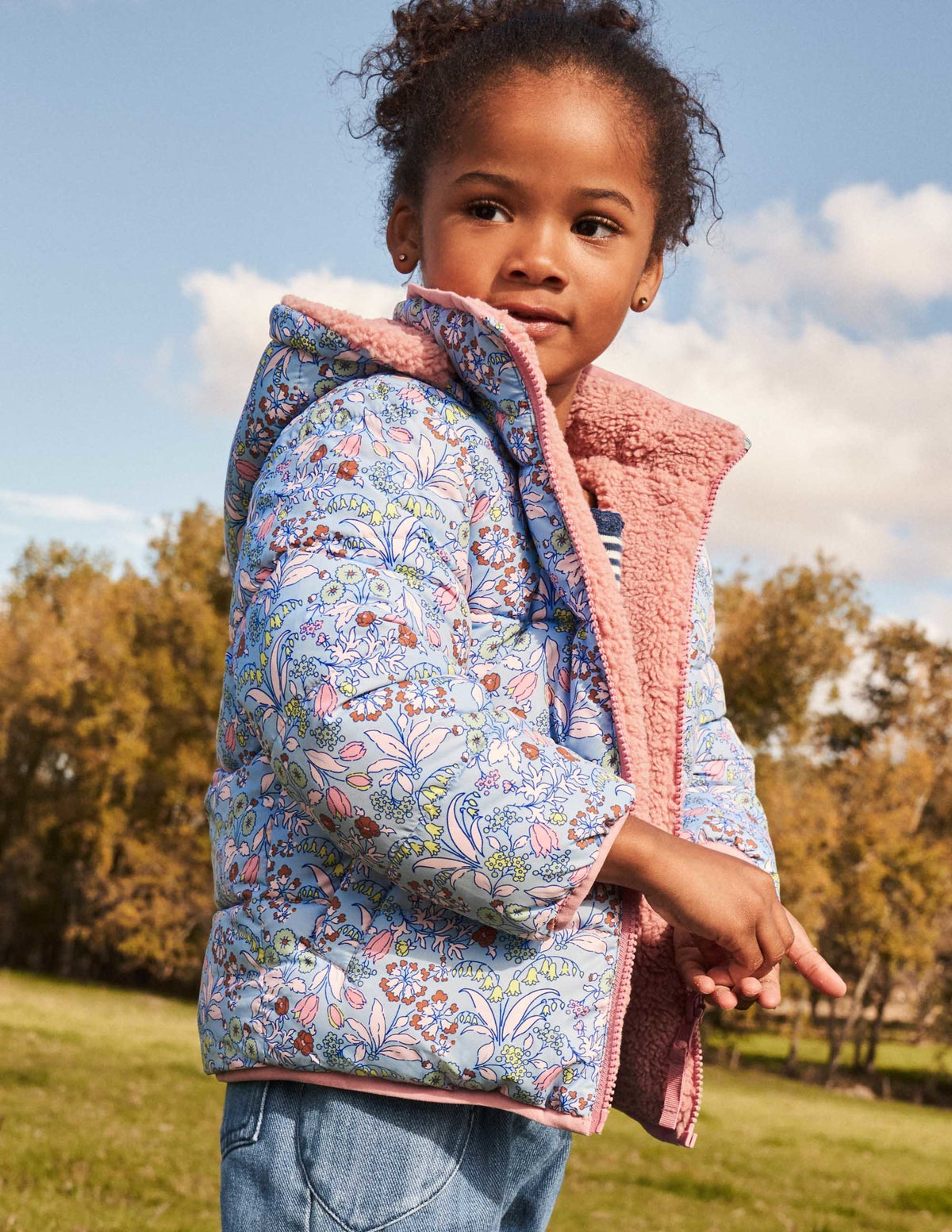Reversible Borg Jacket-Dusty Blue Floral - Image 10