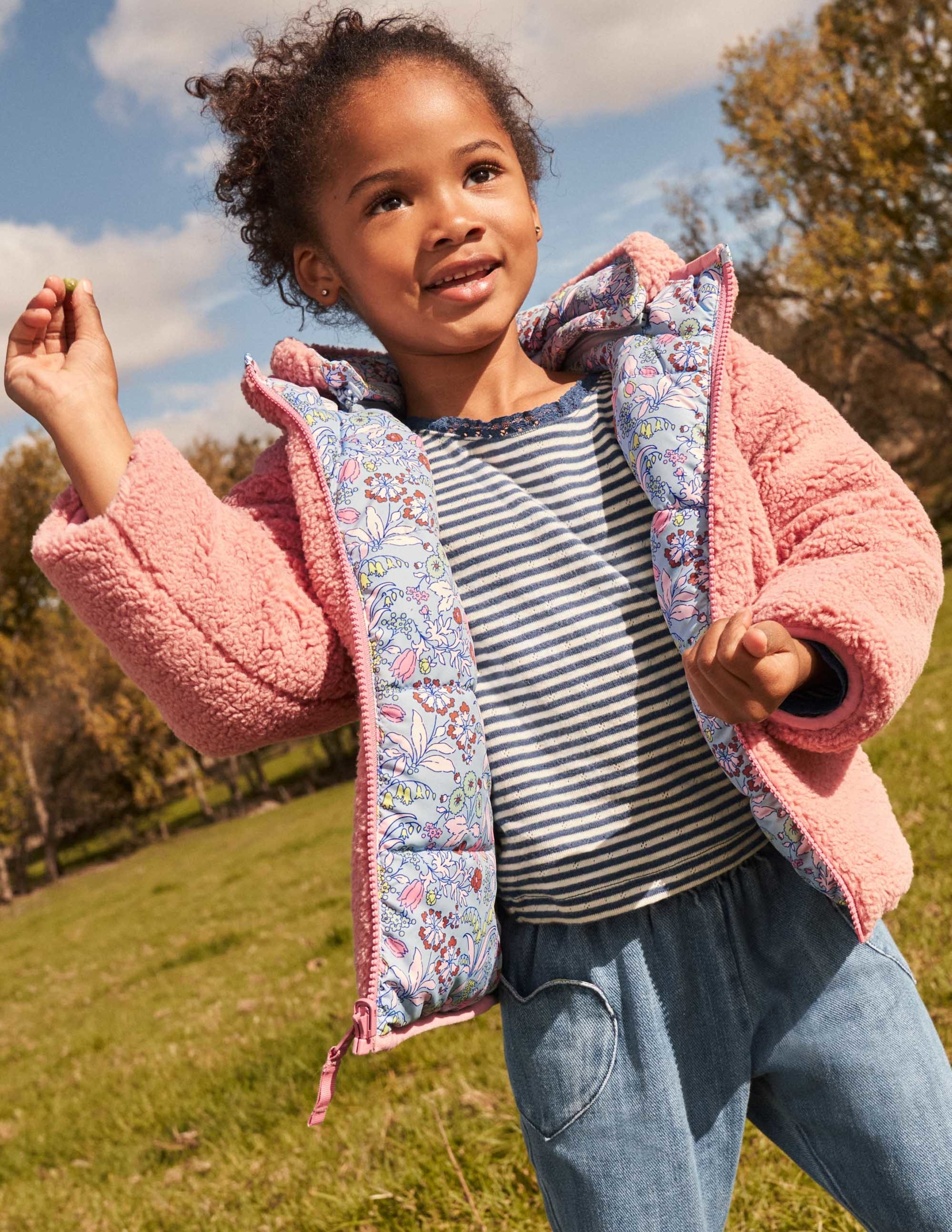 Reversible Borg Jacket-Dusty Blue Floral - Image 11