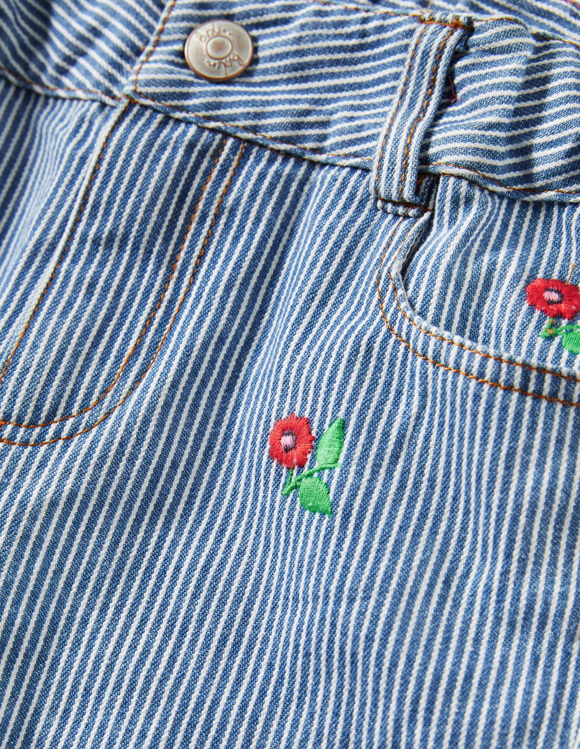 Girlfriend Jeans-Ticking Floral Embroidery-3