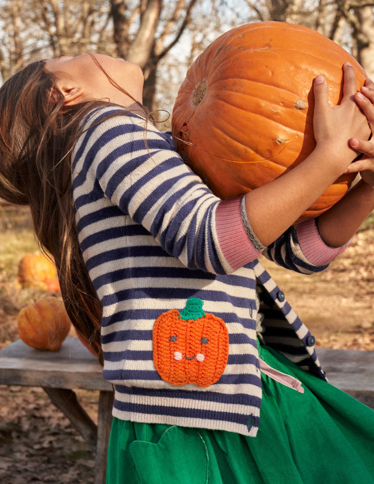 Navy Stripe Pumpkin Pockets Halloween Cardigan-Navy/Ivory Stripe Pumpkins-5