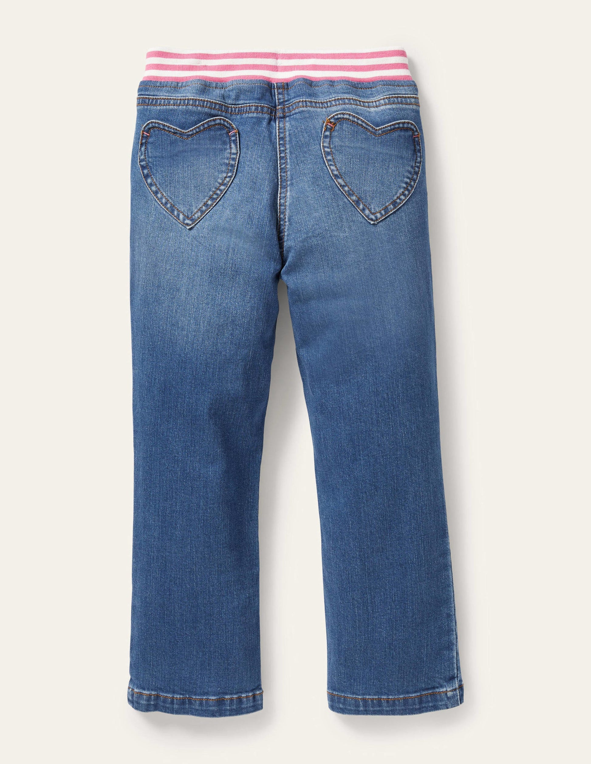 Heart Patch Jeans-Mid Vintage Denim-2