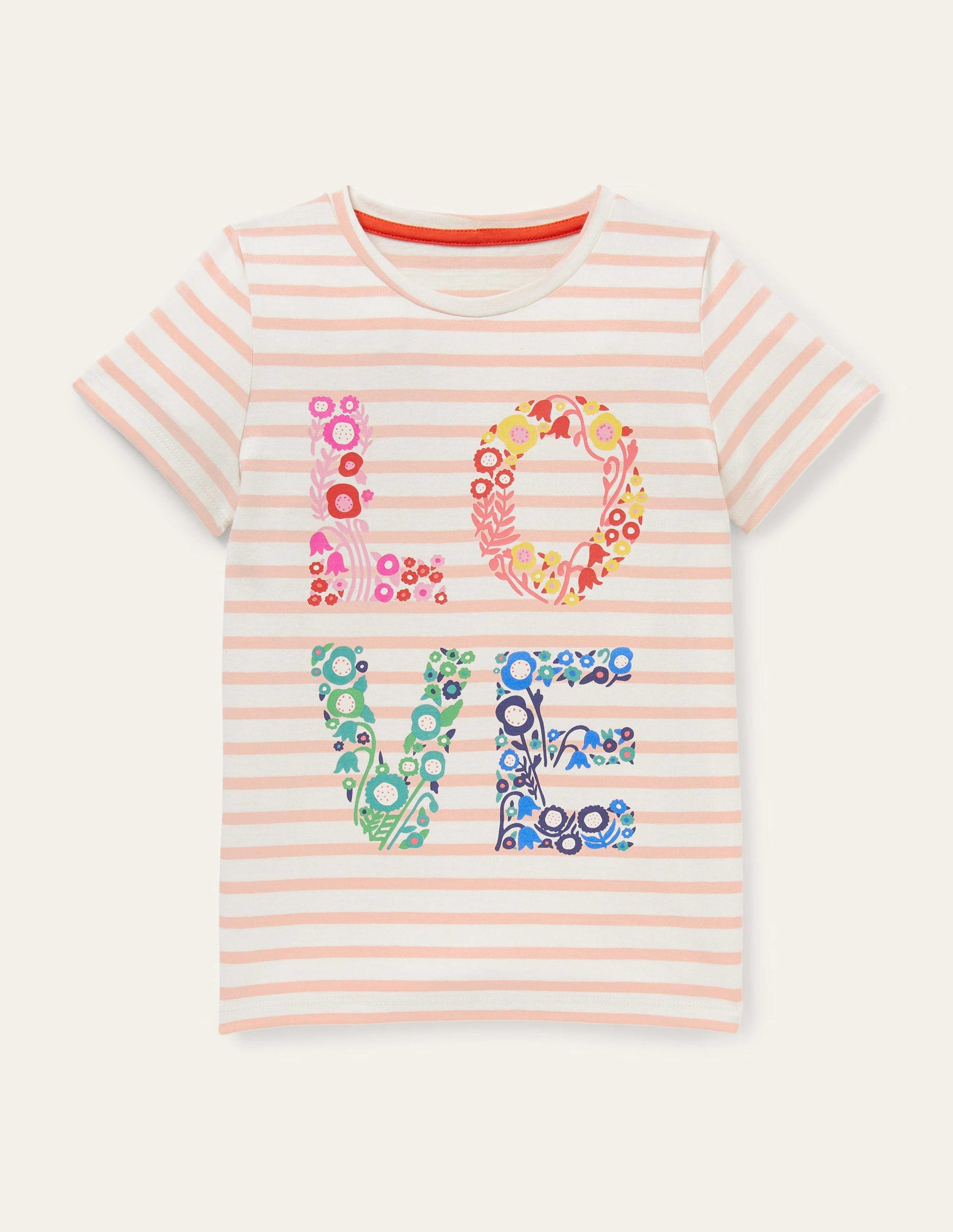 Graphic Printed T-shirt-Provence Pink/Ivory Love-1