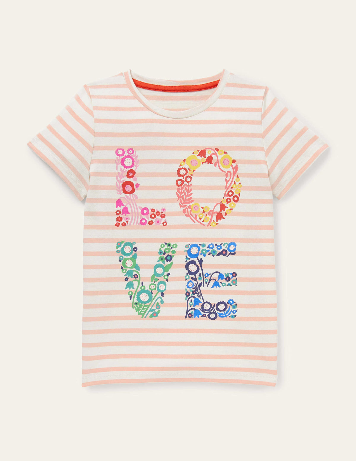 Graphic Printed T-shirt-Provence Pink/Ivory Love - Image 1