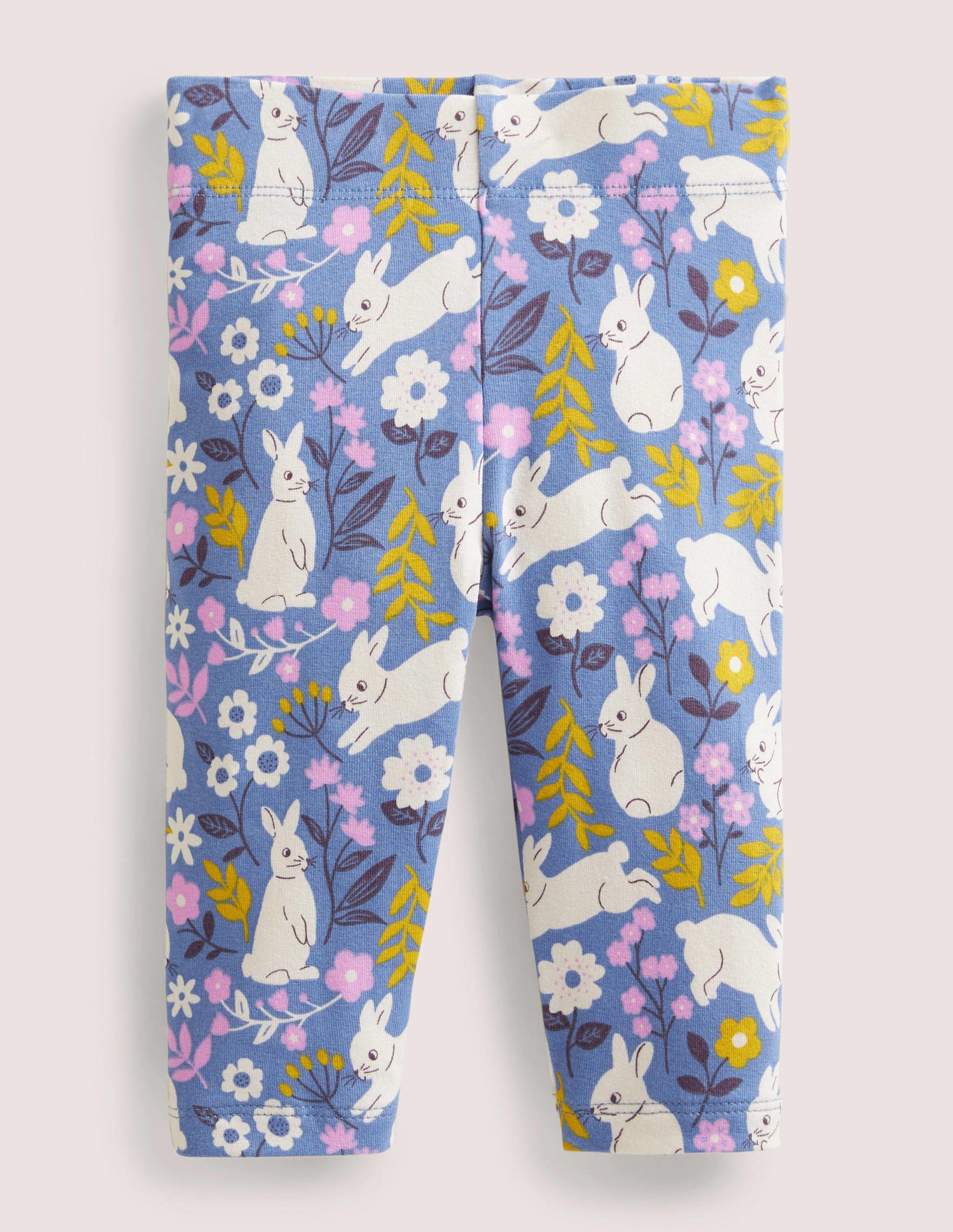 Baby Leggings-Riviera Blue Bunny Field-1
