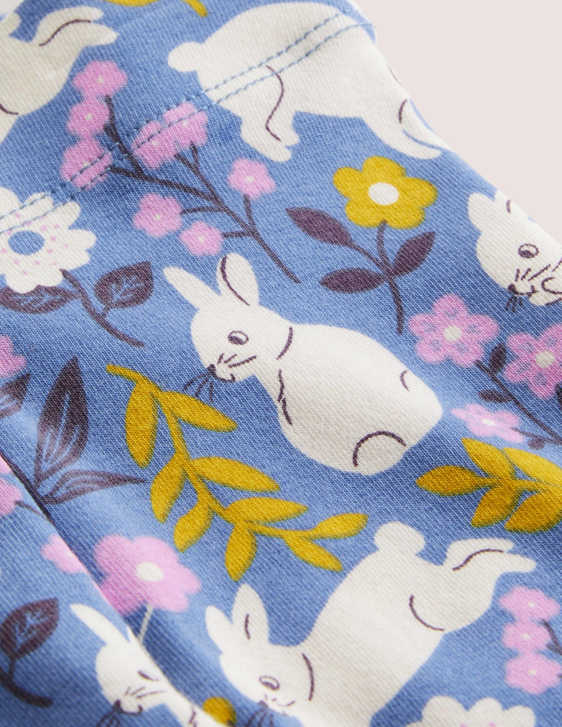 Baby Leggings-Riviera Blue Bunny Field-3