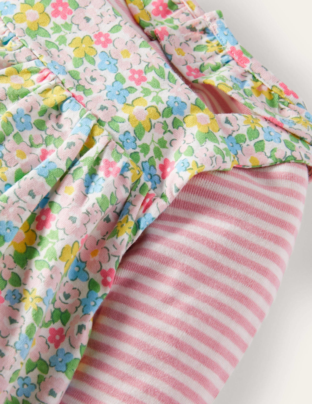Organic Newborn Overalls Set-Aqua Spring Floral-3