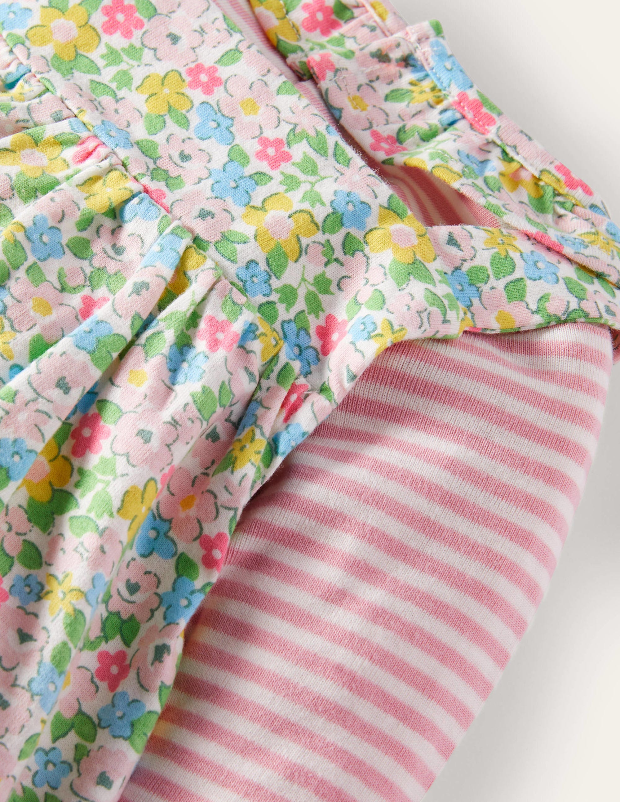 Organic Newborn Overalls Set-Aqua Spring Floral - Image 3