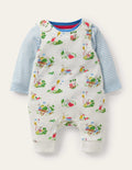 Organic Bunny Overalls Set-Ivory Daydreaming Bunny