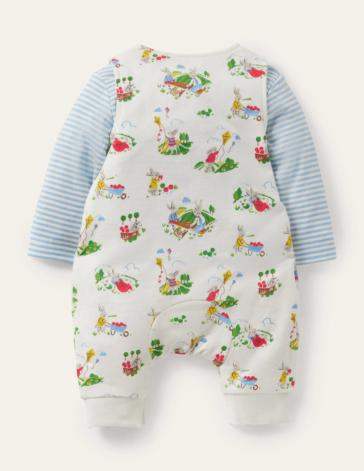 Organic Bunny Overalls Set-Ivory Daydreaming Bunny - Image 2