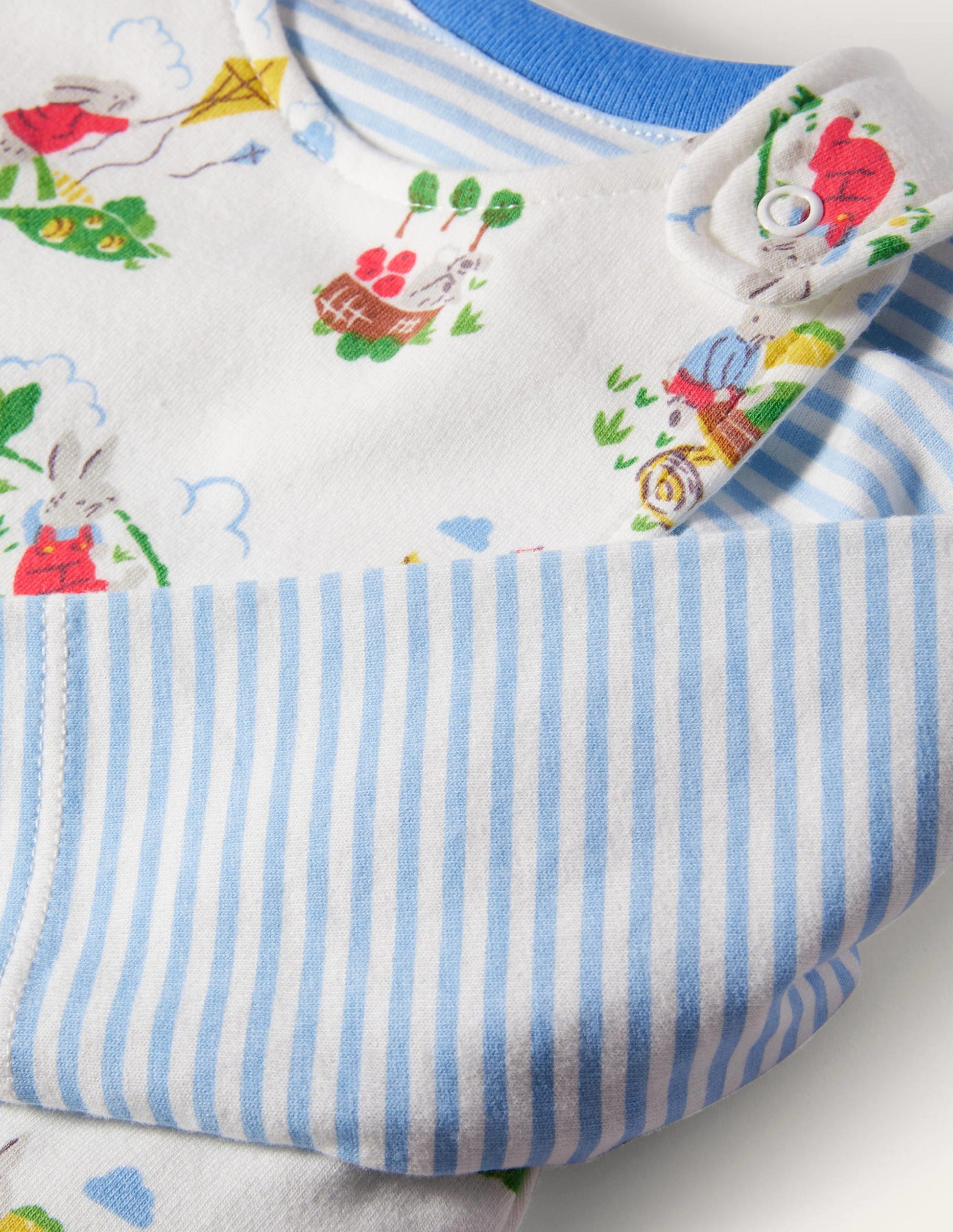 Organic Bunny Overalls Set-Ivory Daydreaming Bunny-3