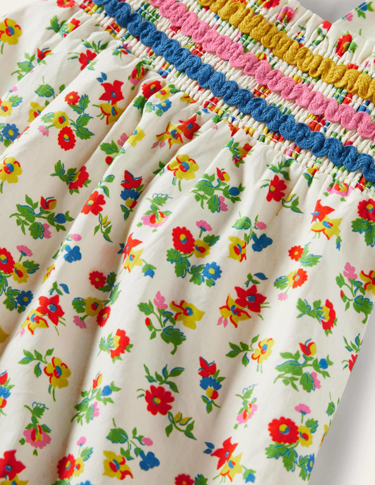 Smocked Woven Romper-Ivory Floral-3