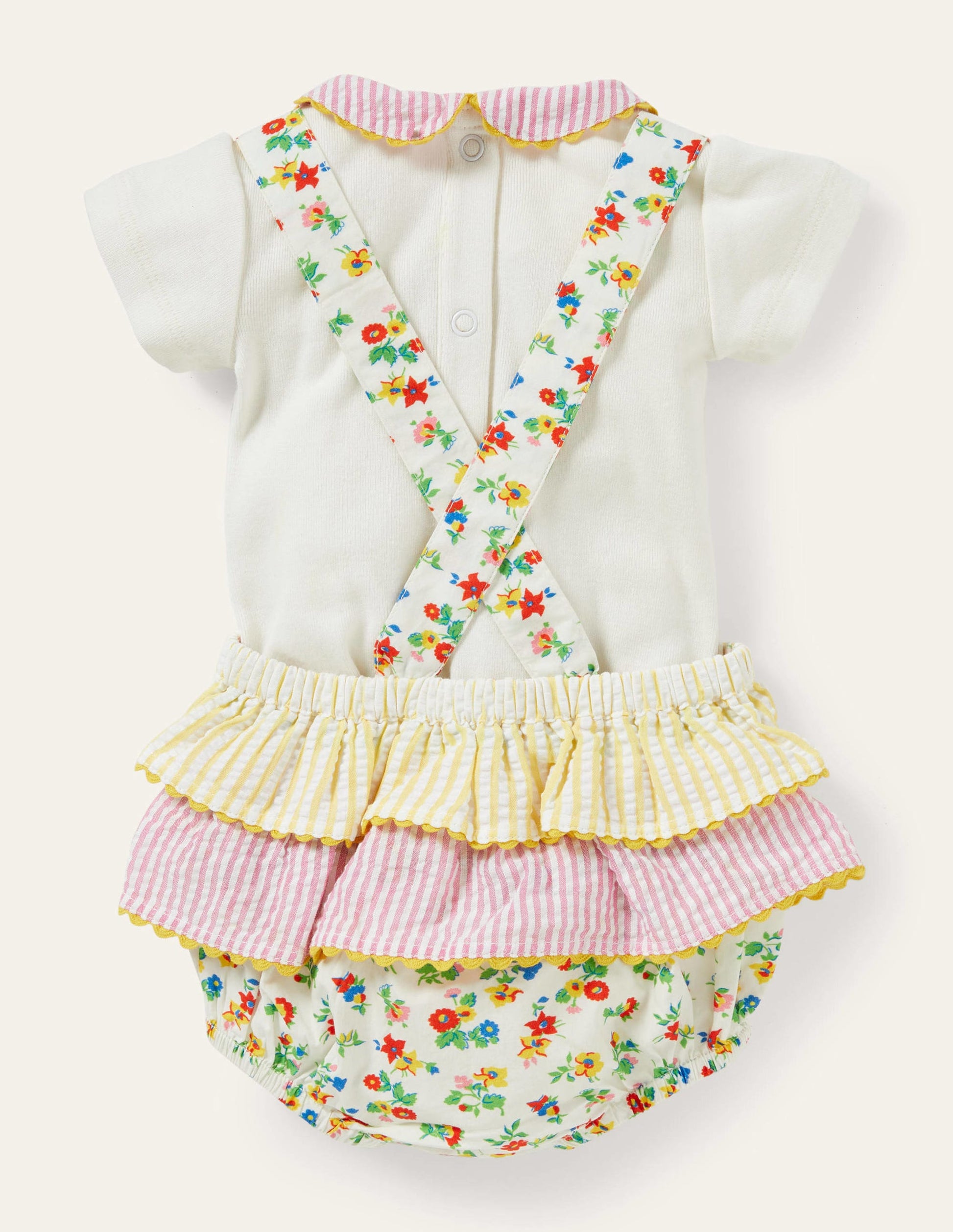 Printed Romper and body set-Ivory Patchwork Floral-2