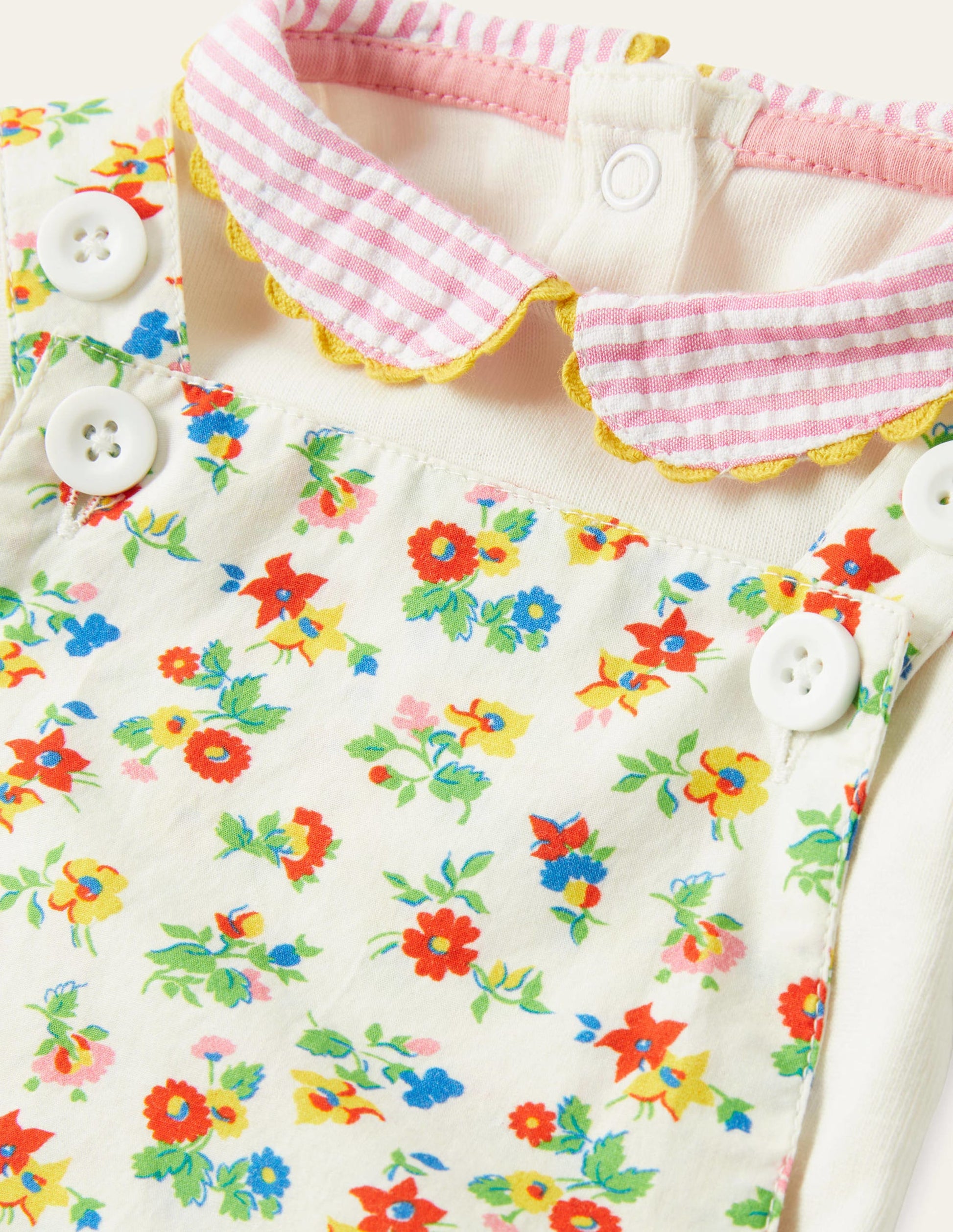Printed Romper and body set-Ivory Patchwork Floral-3