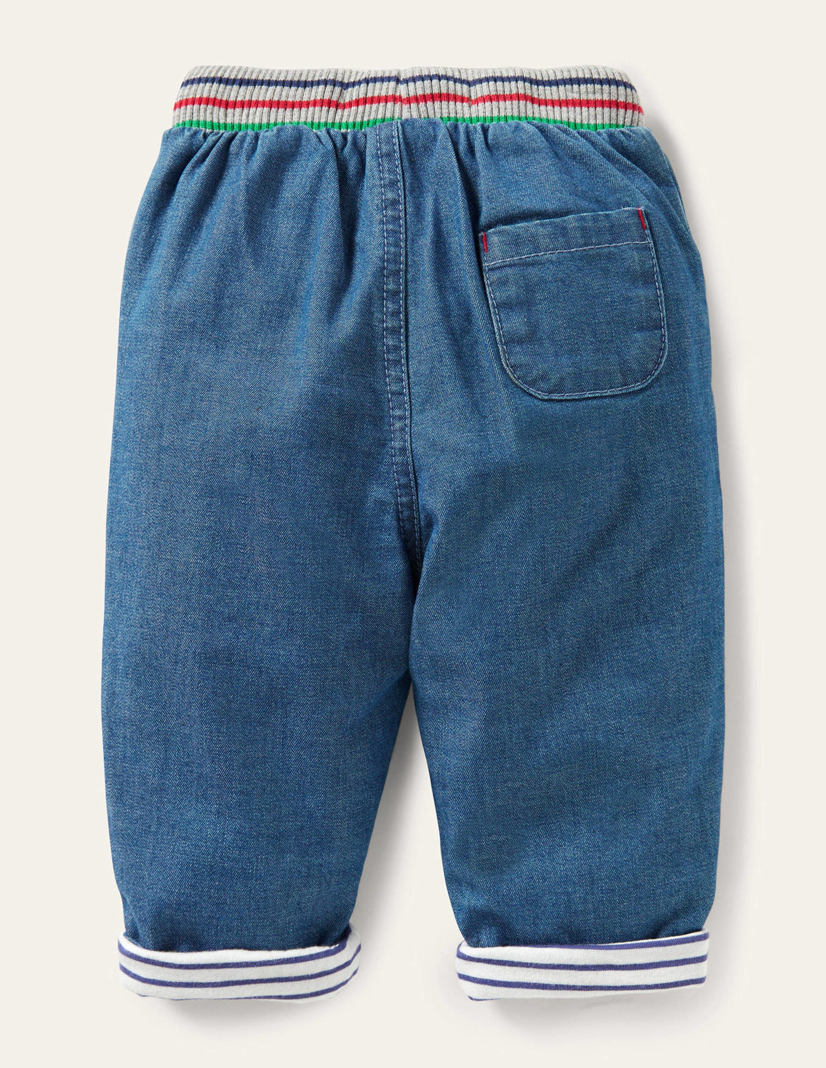 Rib Waist Pants-Mid Chambray - Image 2