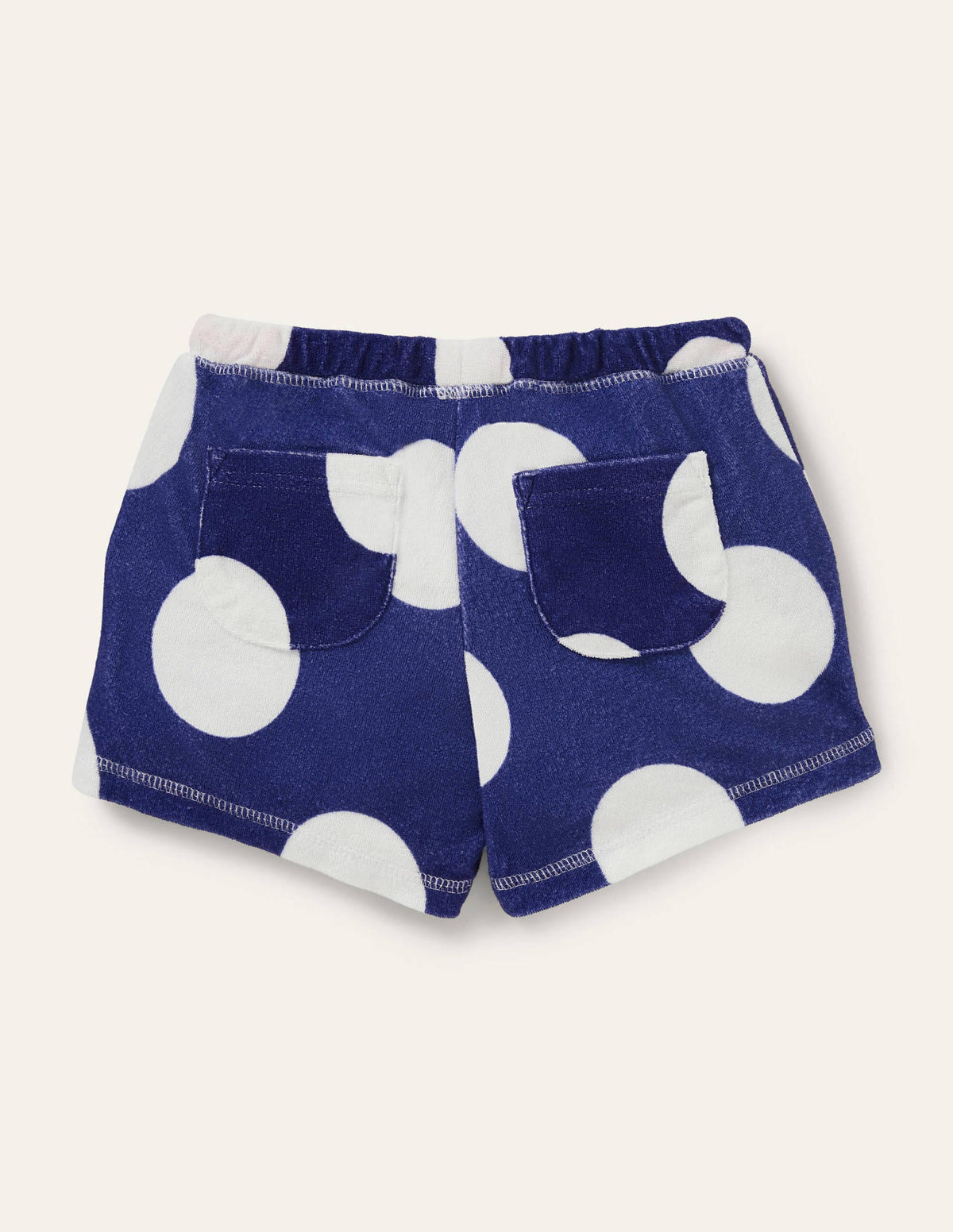 Towelling Shorts-Blue Wave Jumbo Spot-2