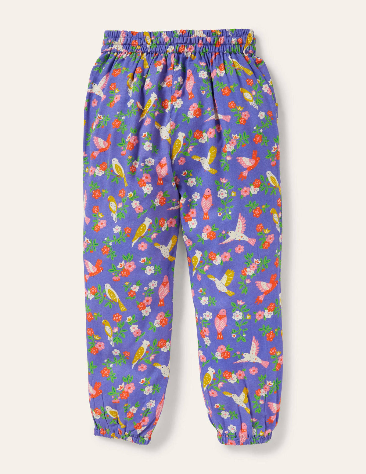 Relaxed Woven Printed Pants-Bluebell Tropical Garden-2