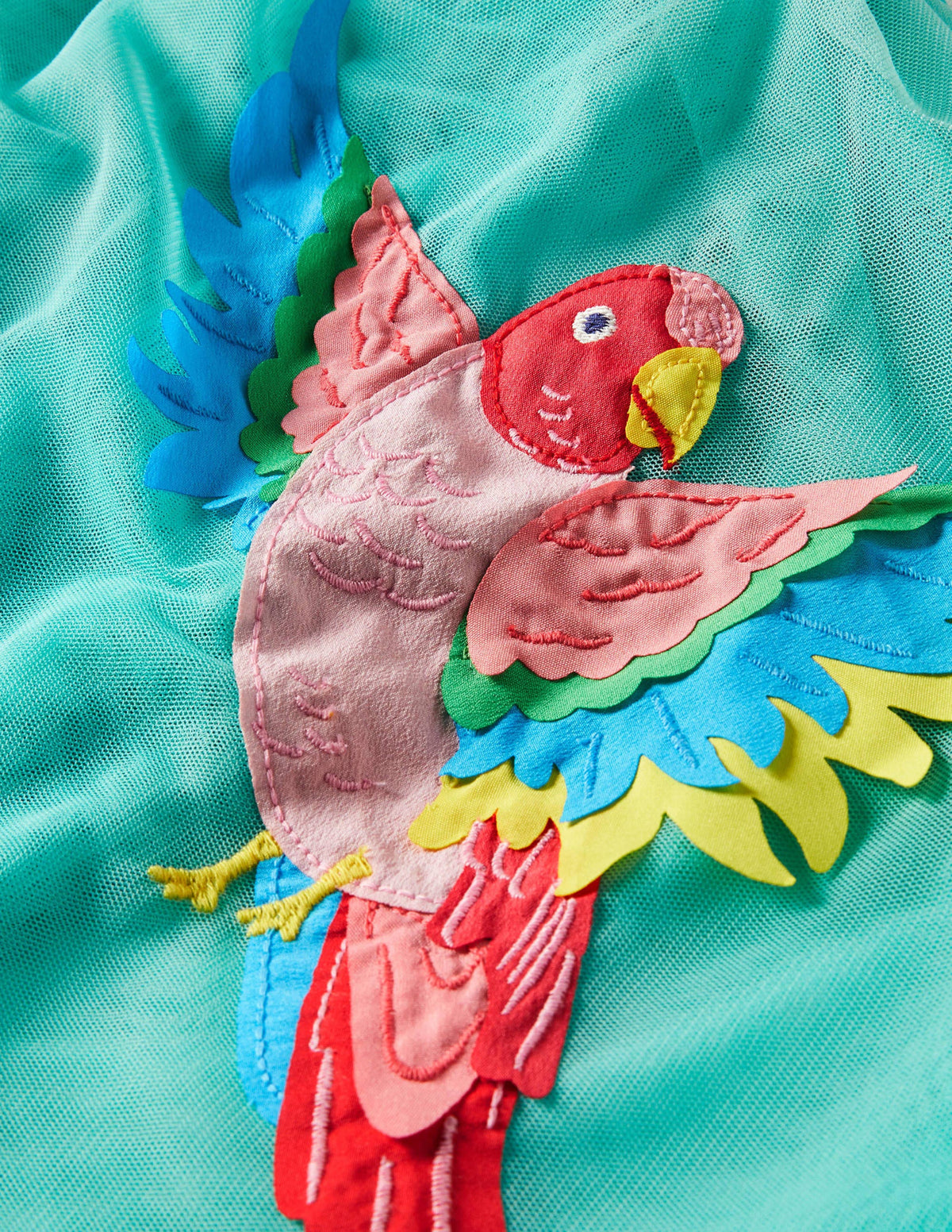 Tulle Dress-Turquoise Parrots - Image 3