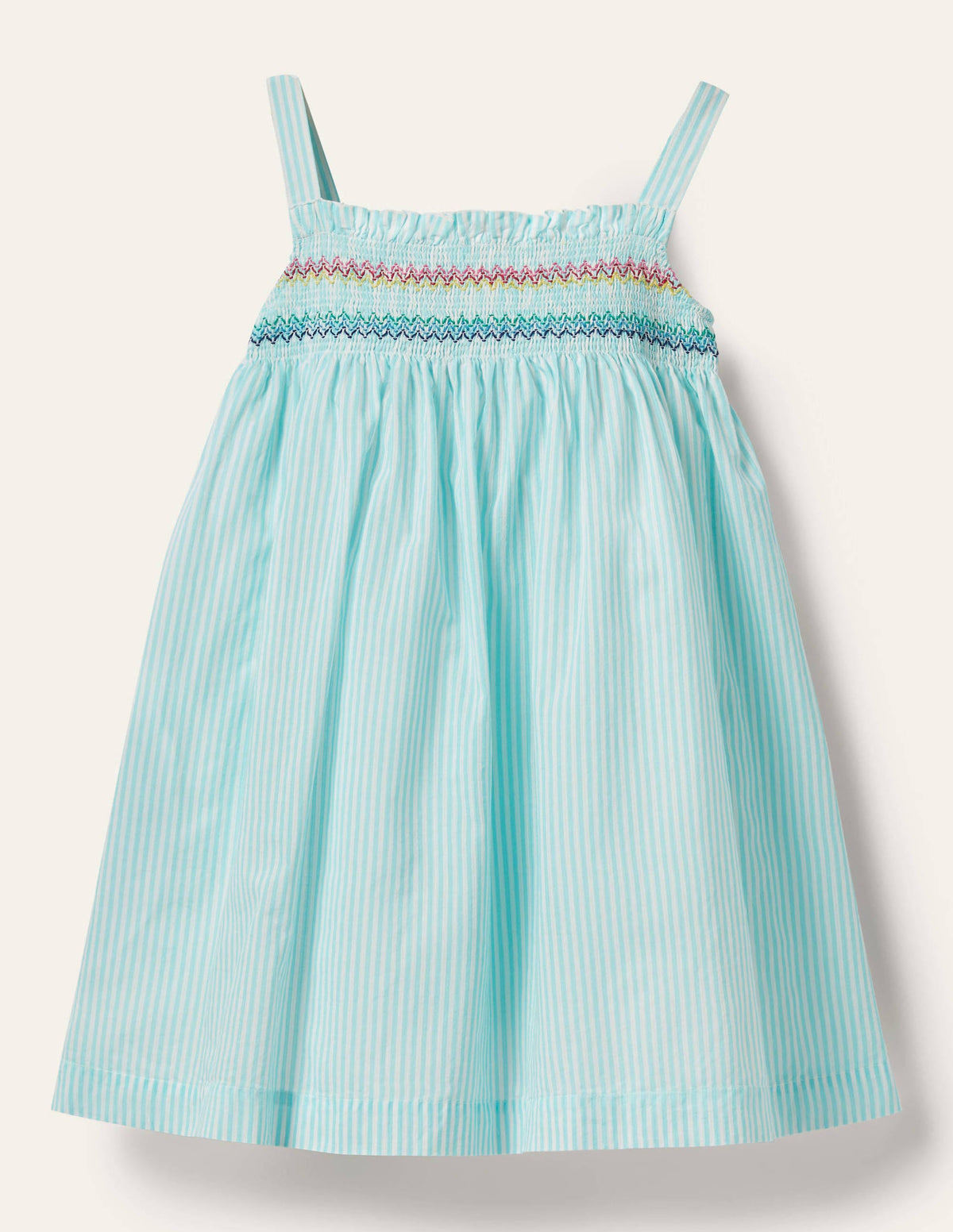 Smocked Sun Dress-Georgian Blue/Ivory Llama - Image 2
