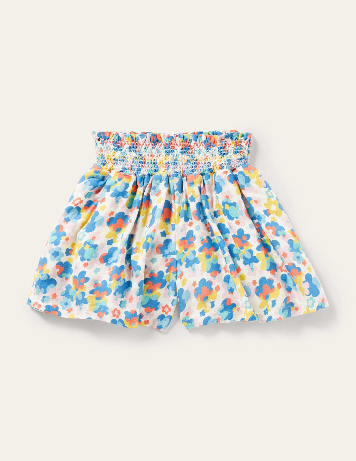Shirred Waist Culotte Pants-Multi Happy Ditsy Floral-1