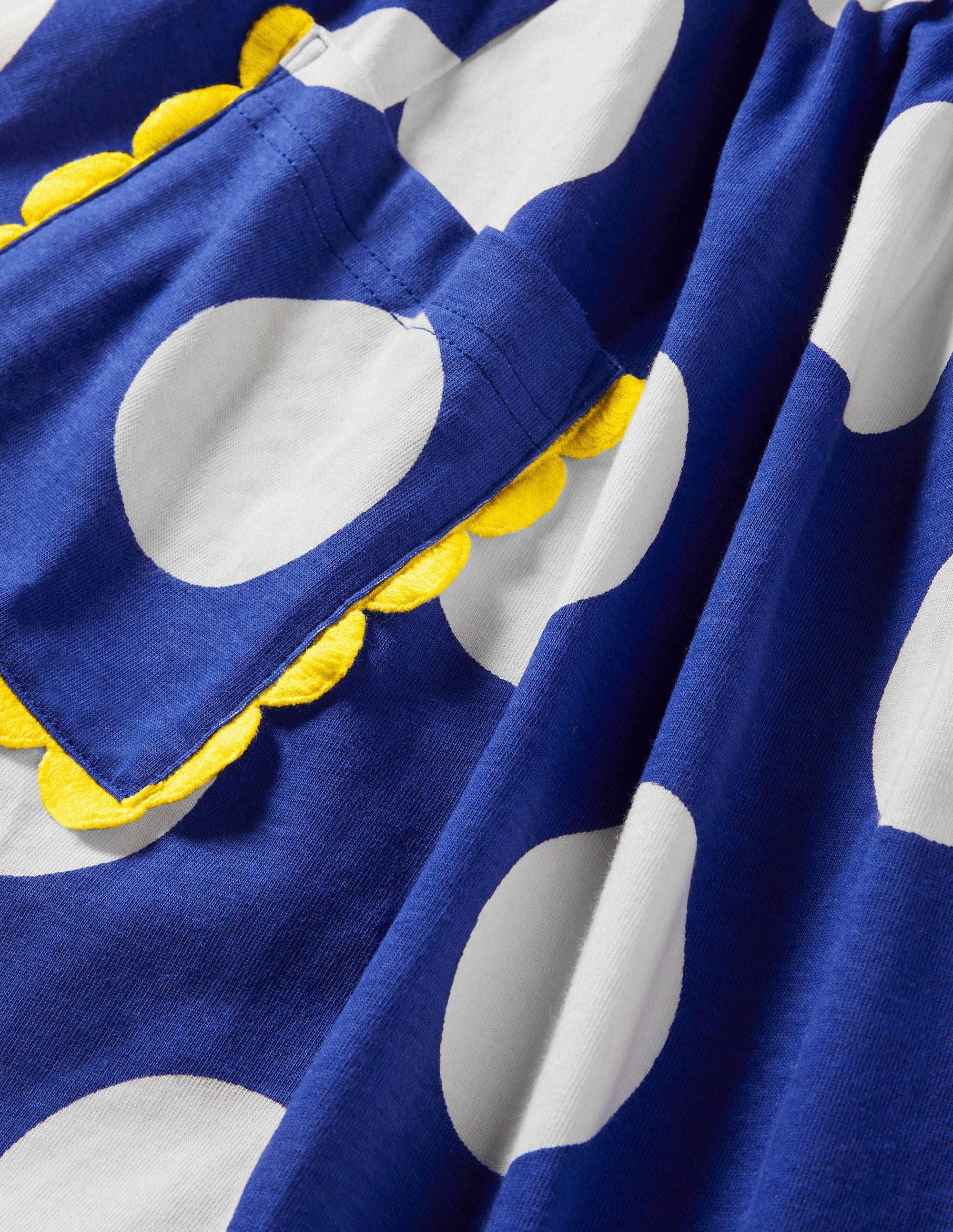 Trim Detail Jersey Dress-Blue Wave Jumbo Spot - Image 3