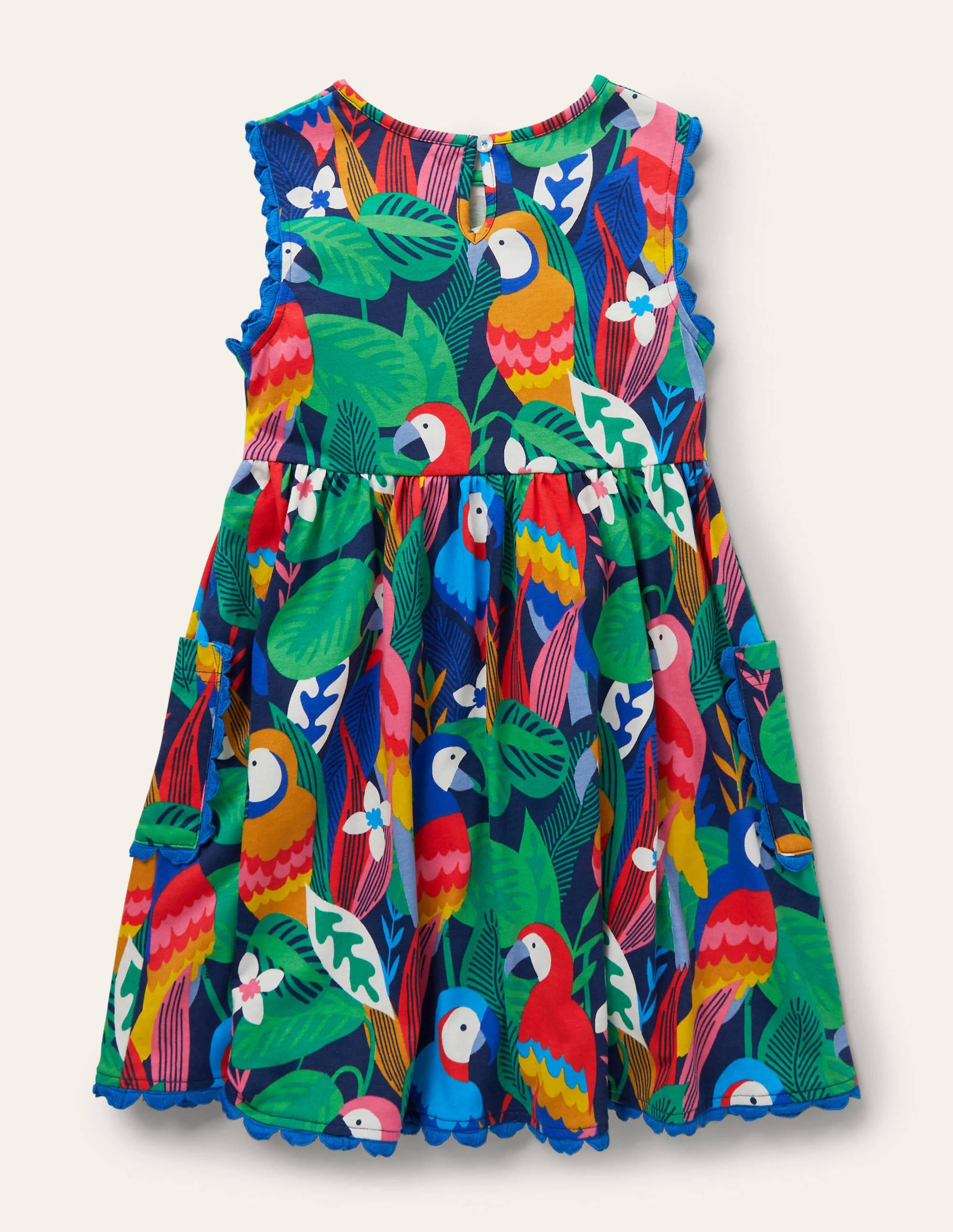 Trim Detail Jersey Dress-Multi Parrots - Image 2