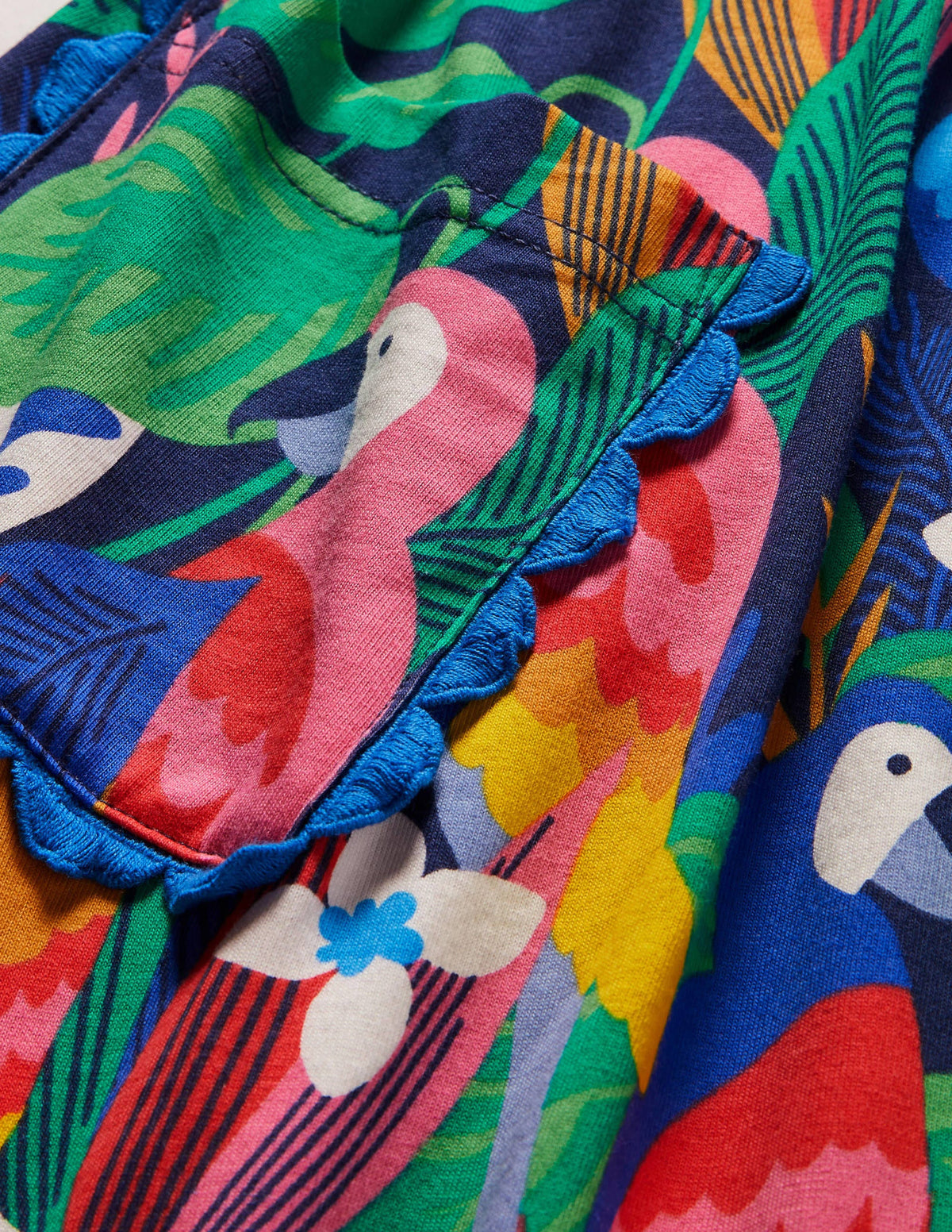 Trim Detail Jersey Dress-Multi Parrots - Image 3