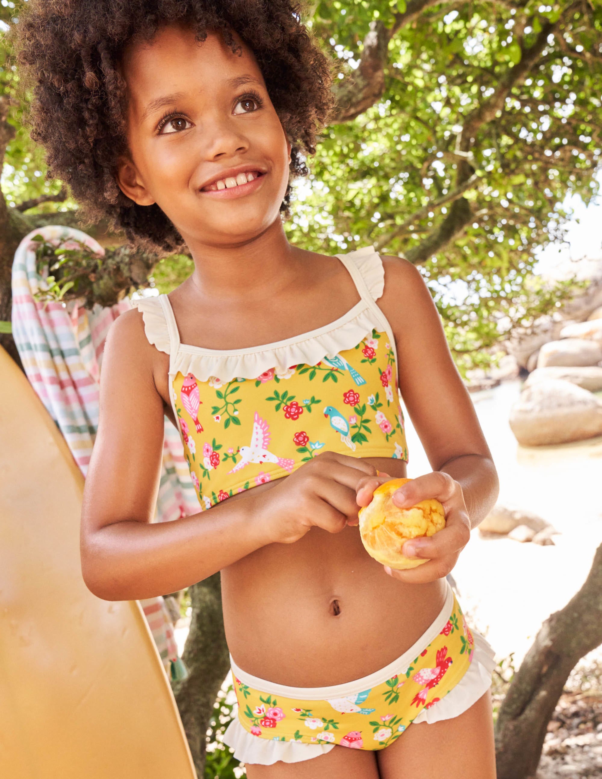 Frilly Strap Bikini Set-Sweetcorn Tropical Garden - Image 6