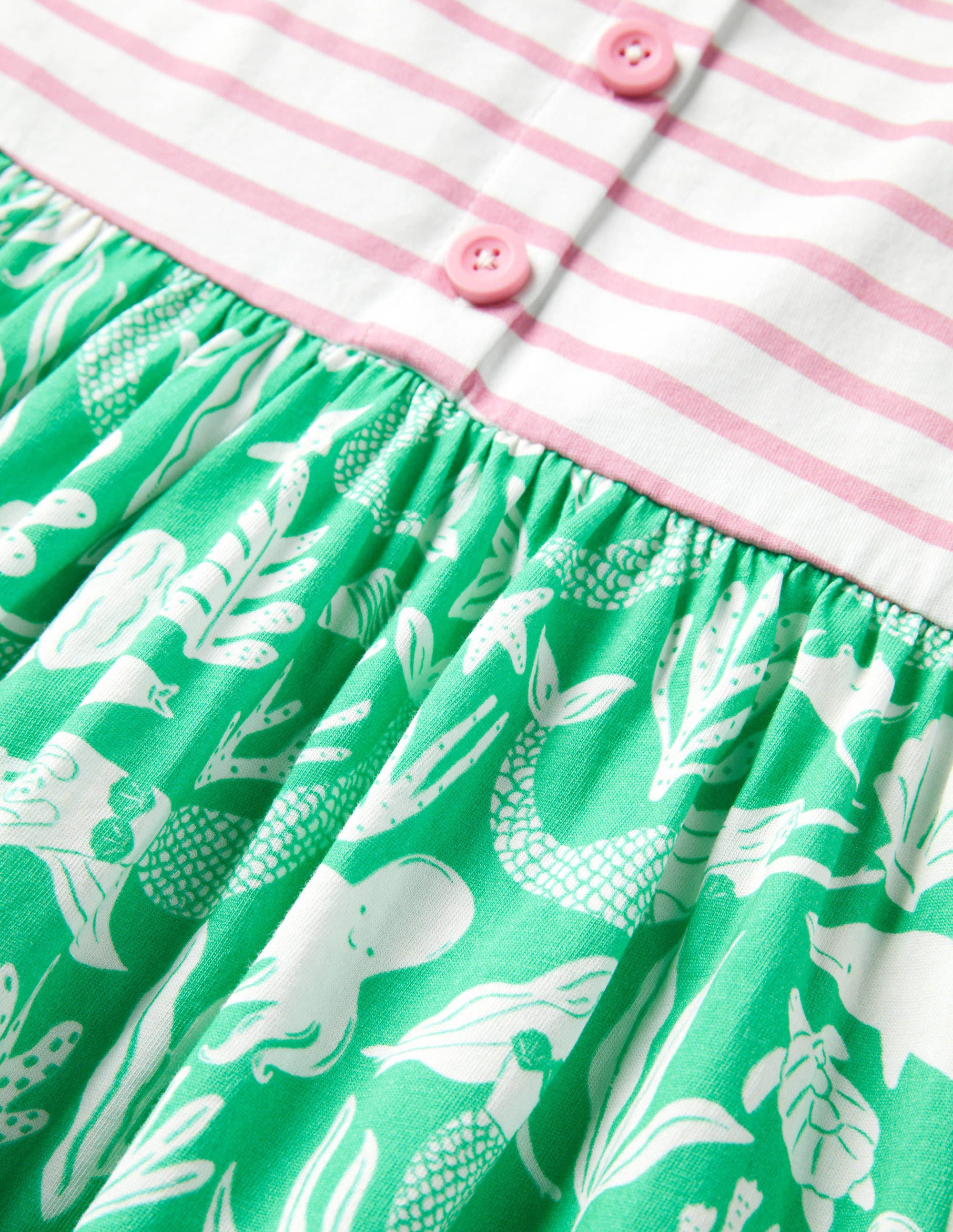 Tie Shoulder Hotchpotch Dress-Tropical Green Mermaid - Image 3