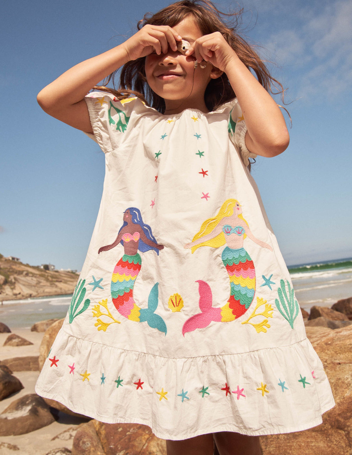 Ivory Mermaid Embroidered Dress-Ivory Mermaids-4