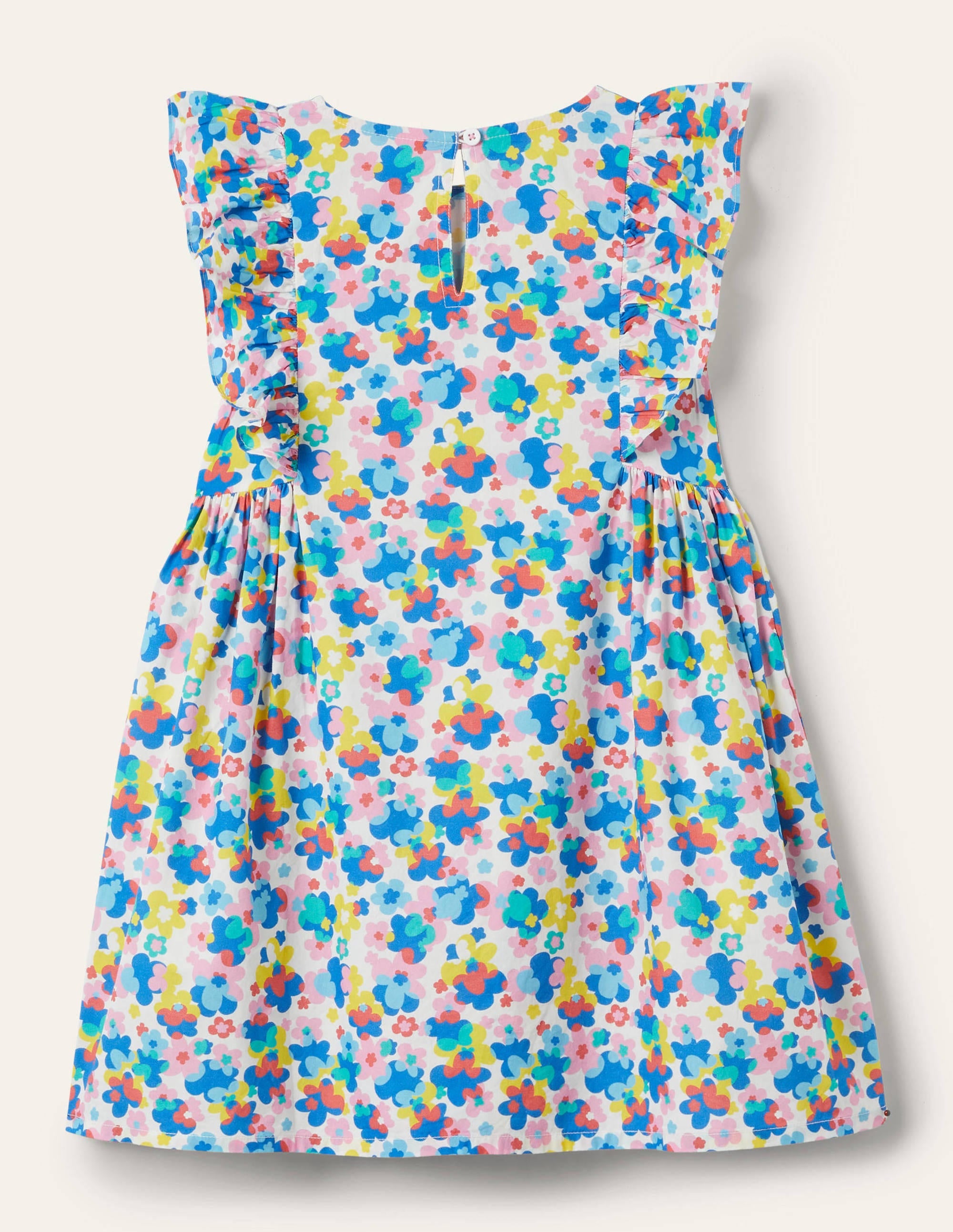 Frill Sleeve Floral Print Dress-Multi Happy Ditsy Floral - Image 2