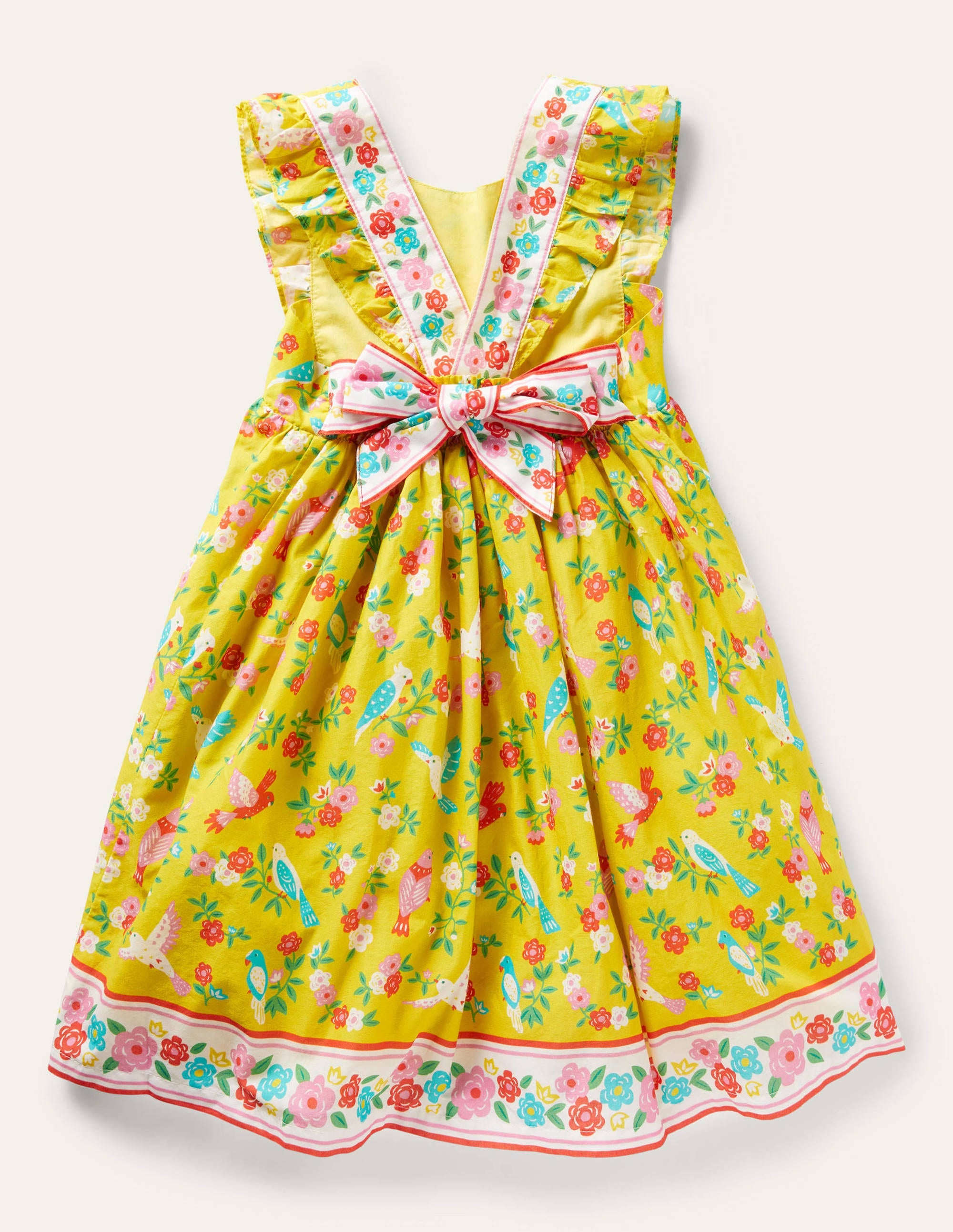 Bow Back Dress-Sweetcorn Yellow Tropical - Image 2