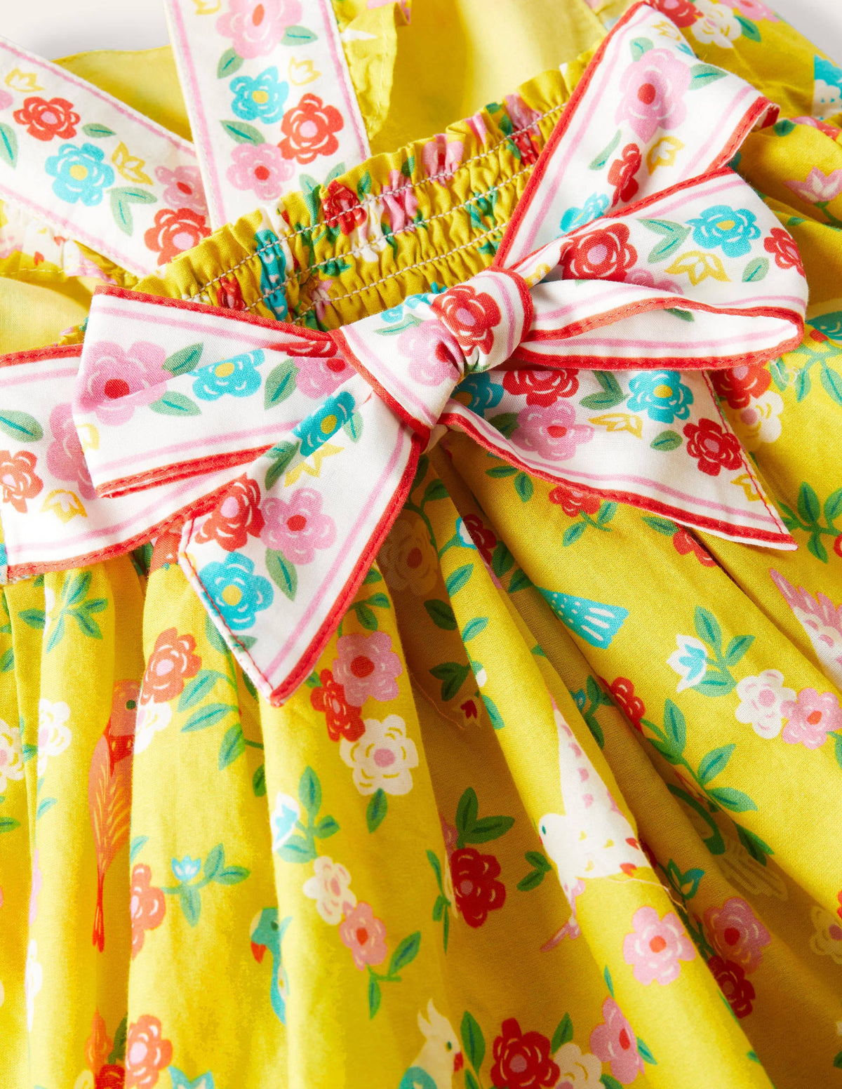 Bow Back Dress-Sweetcorn Yellow Tropical - Image 3
