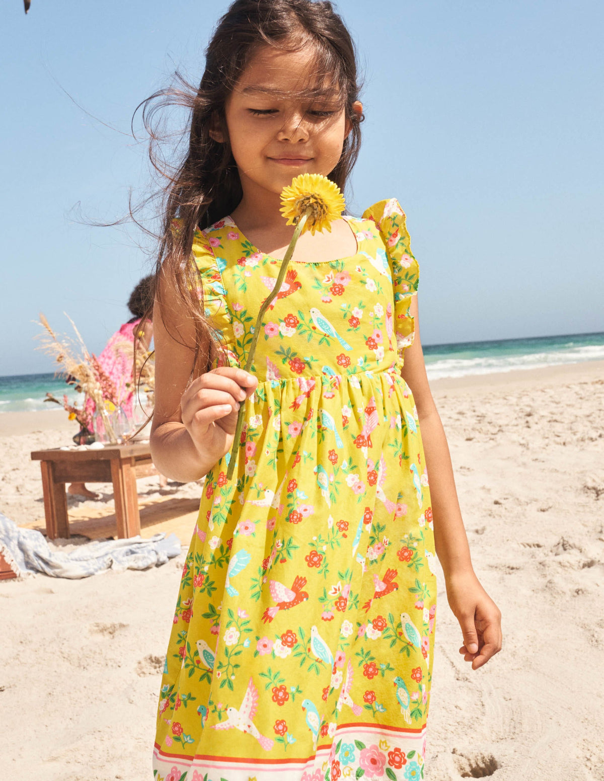 Bow Back Dress-Sweetcorn Yellow Tropical - Image 6