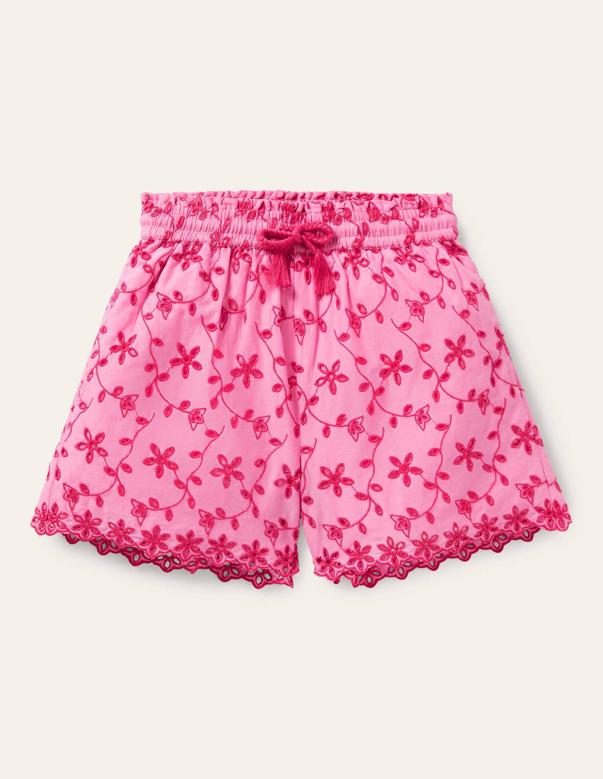 Broderie Shorts-Bright Petal Pink-1