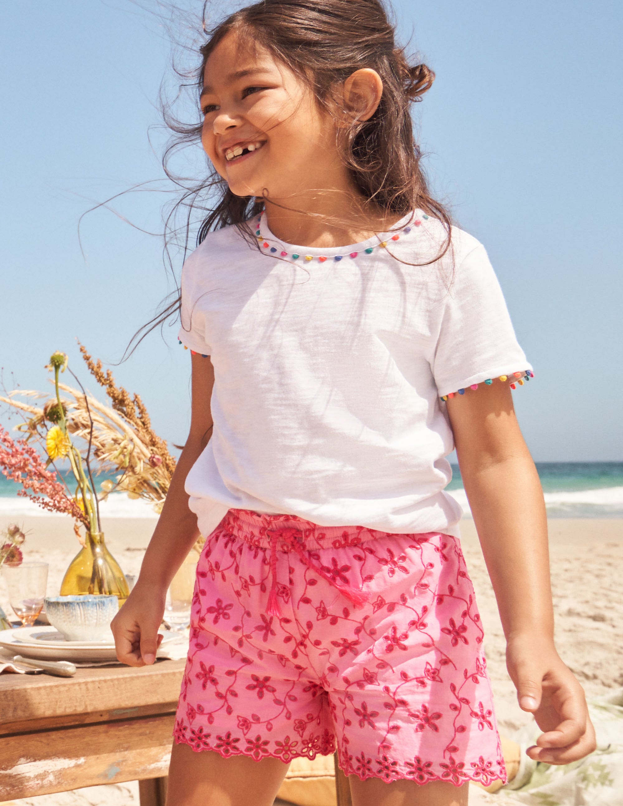 Broderie Shorts-Bright Petal Pink - Image 4