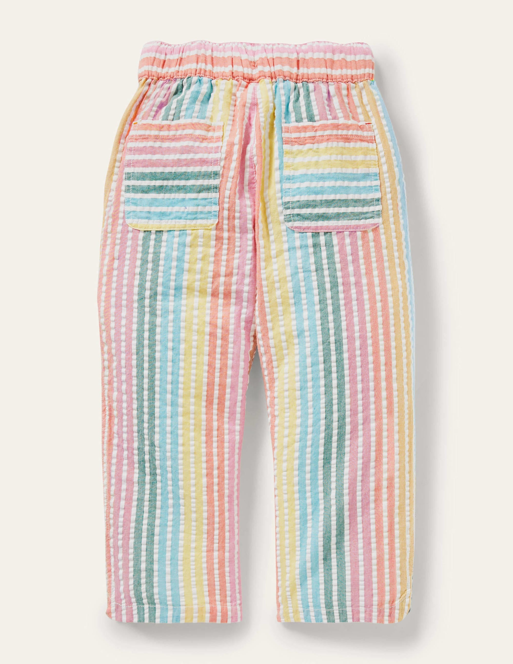 Embroidered Vacation Pants-Rainbow Stripe - Image 2