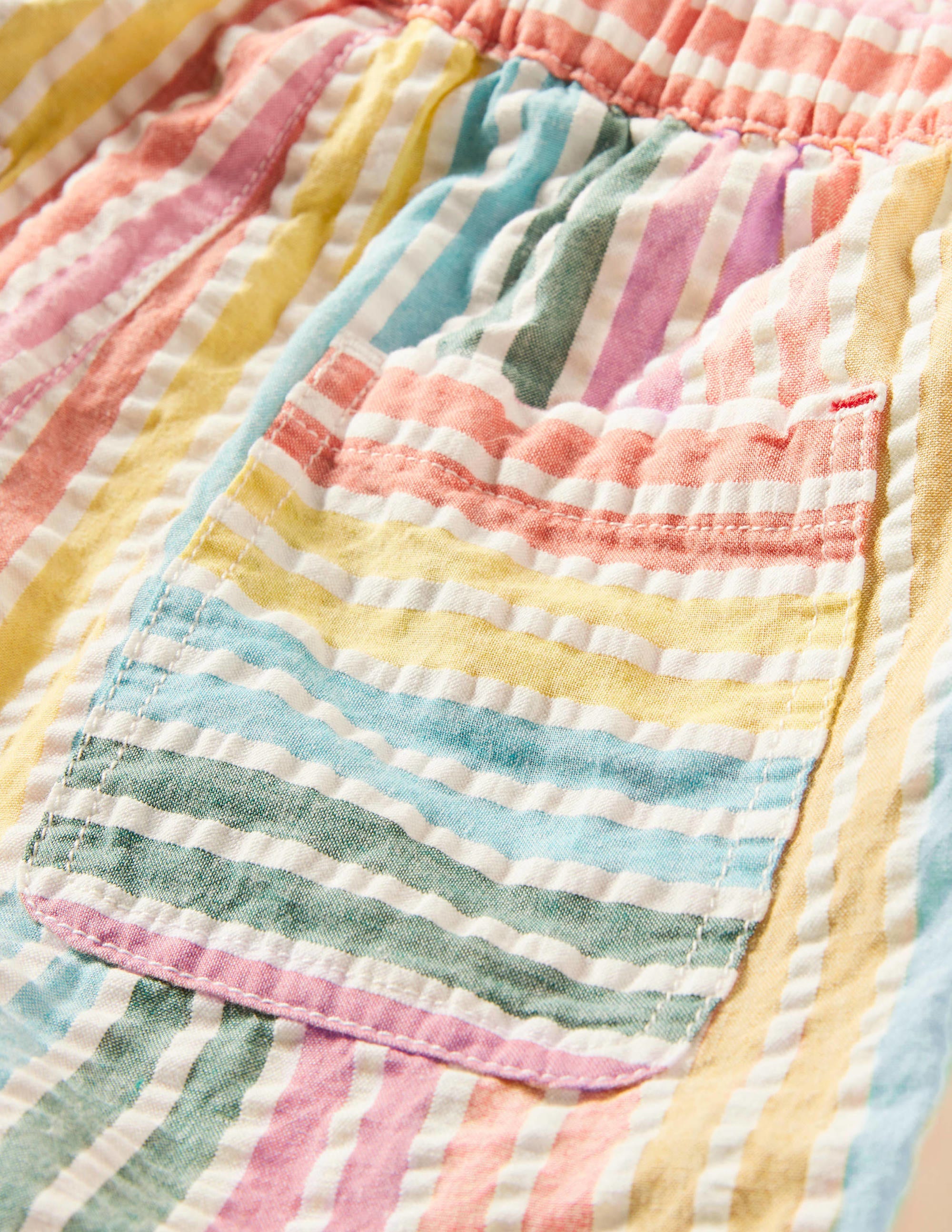 Embroidered Vacation Pants-Rainbow Stripe - Image 3
