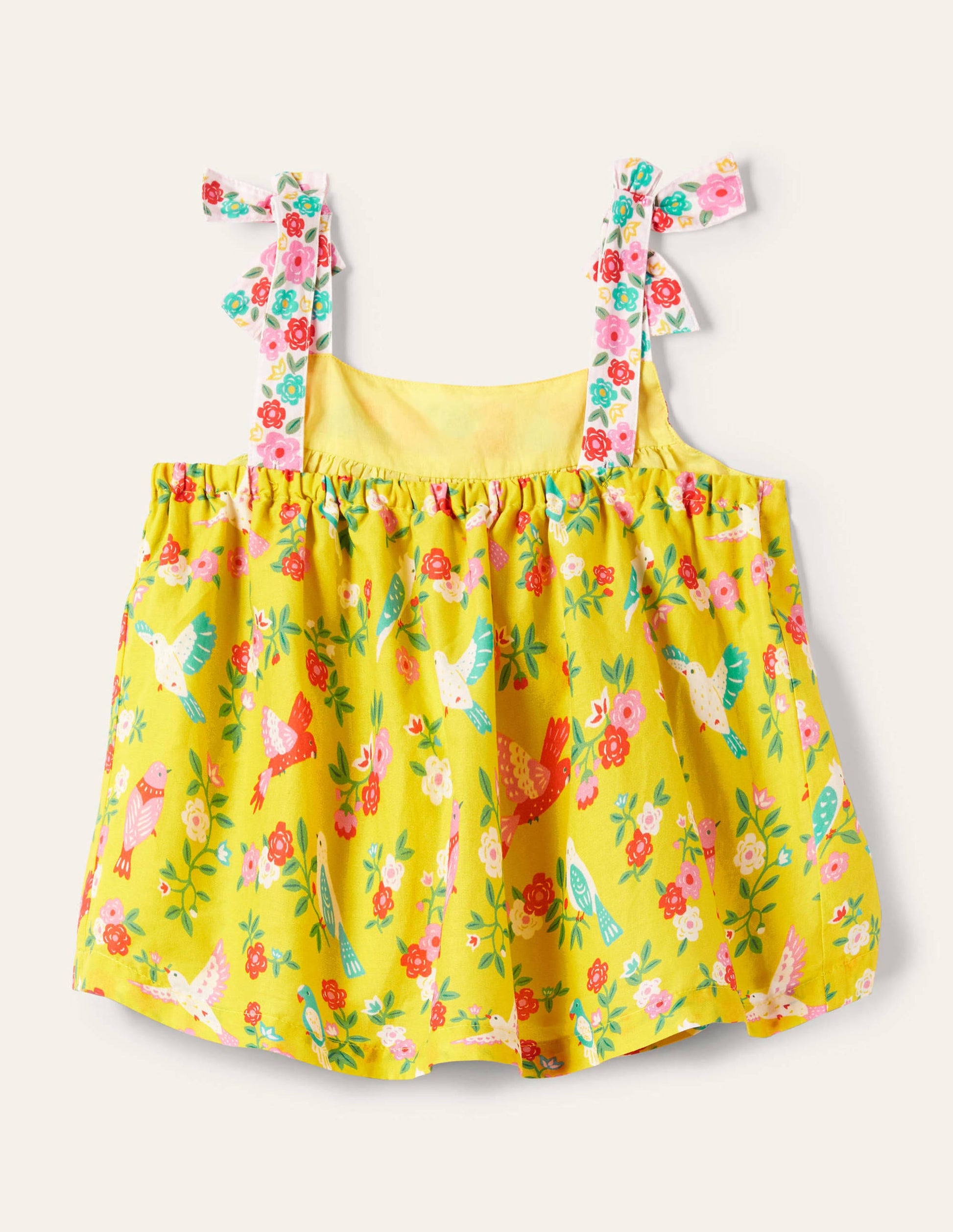 Tie Shoulder Printed Top-Sweetcorn Tropical Garden-2