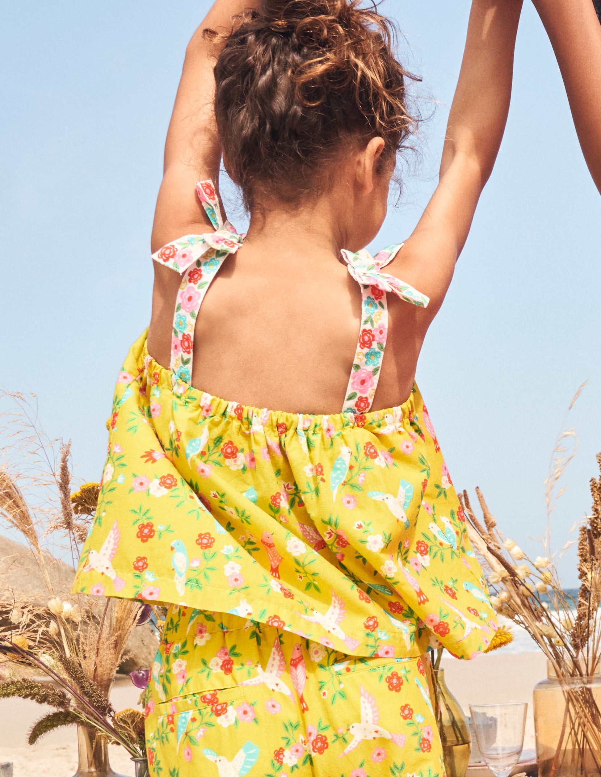 Tie Shoulder Printed Top-Sweetcorn Tropical Garden-6