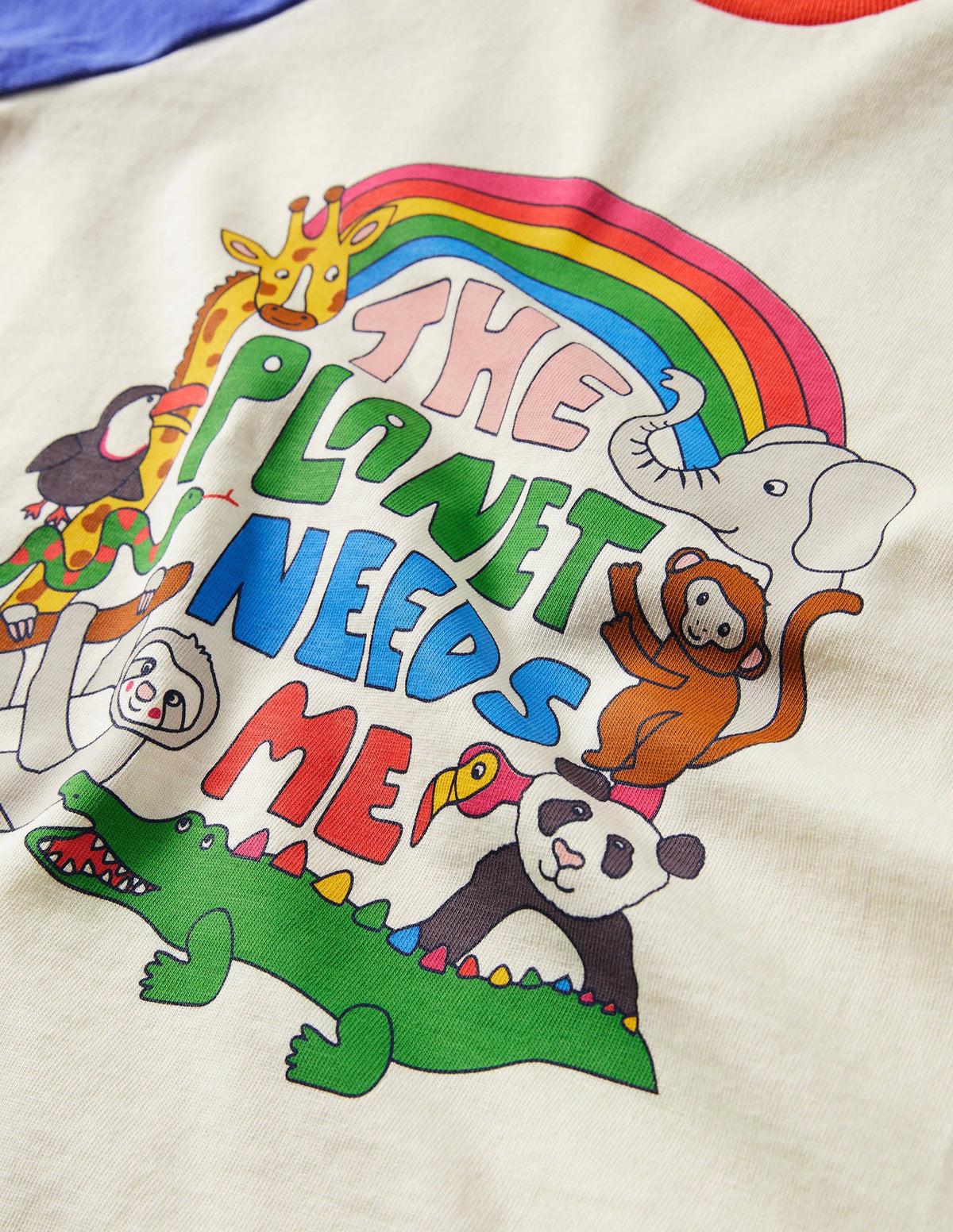 Printed Graphic Raglan T-shirt-Ivory Planet Needs Me - Image 3