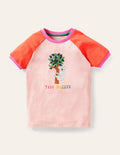 Printed Graphic Raglan T-shirt-Boto Pink Koala