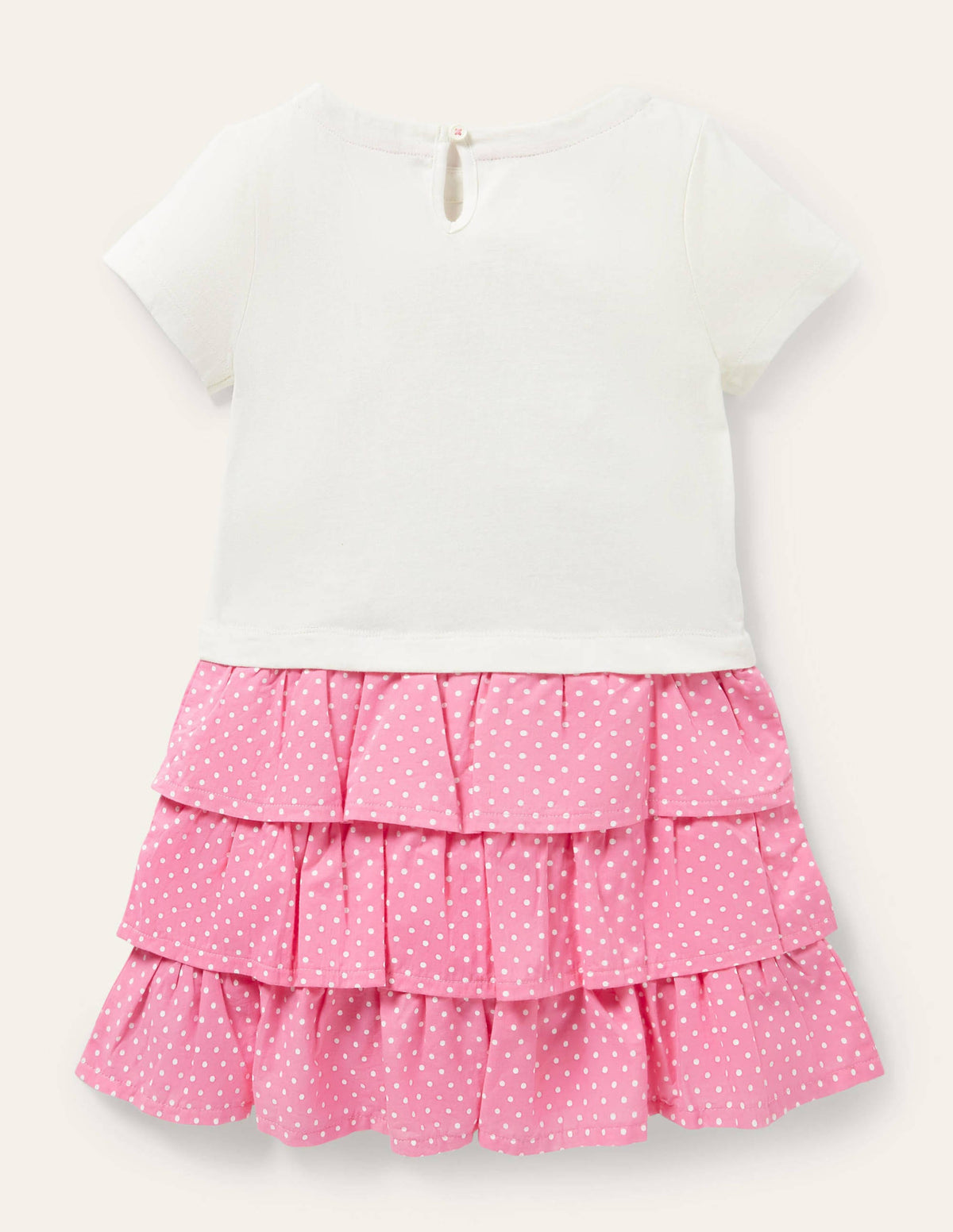 Tiered Skirt Appliqué Dress-Ivory Toucan - Image 2