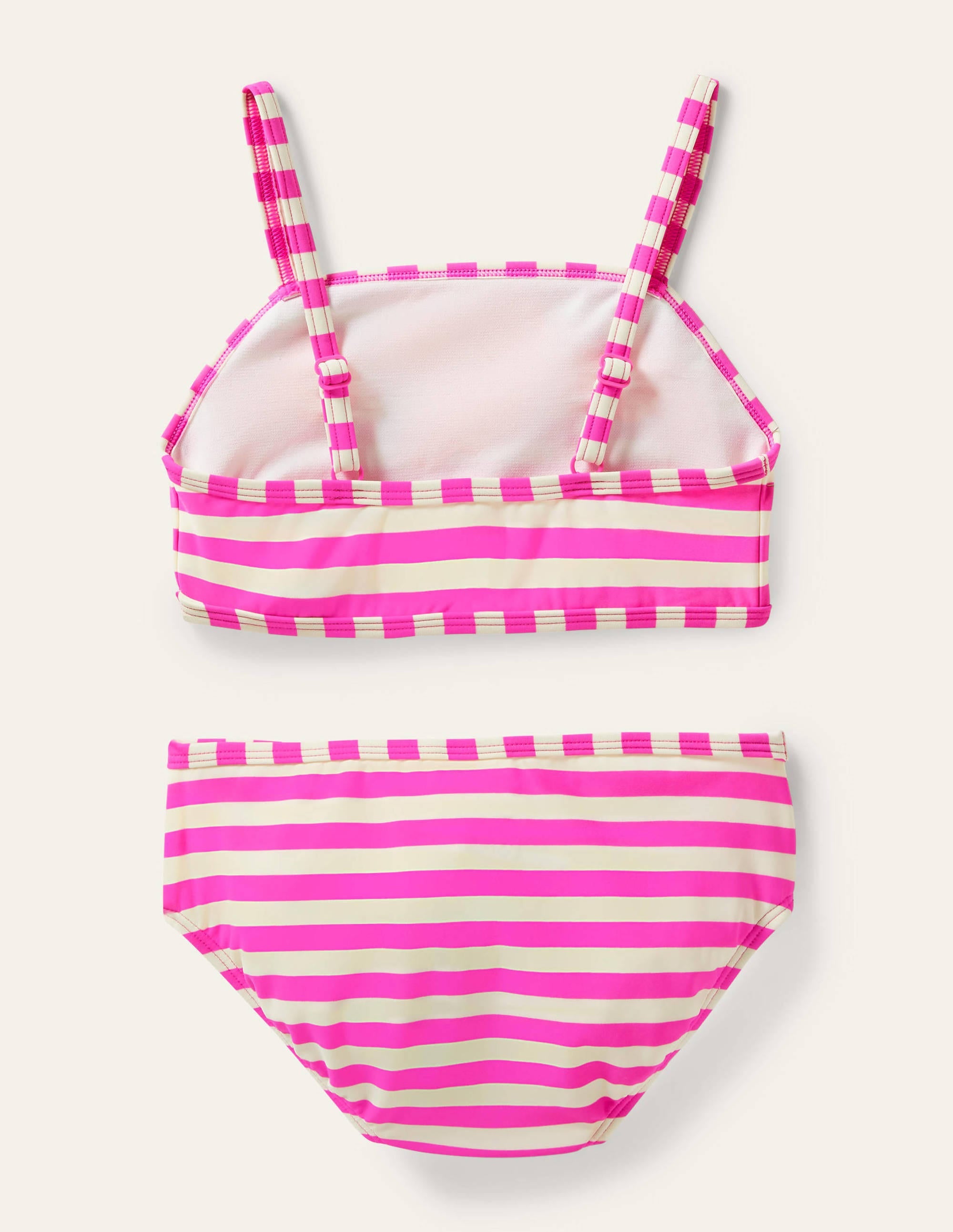 Embroidered Bikini Set-Pop Pansy Pink Stripe - Image 2