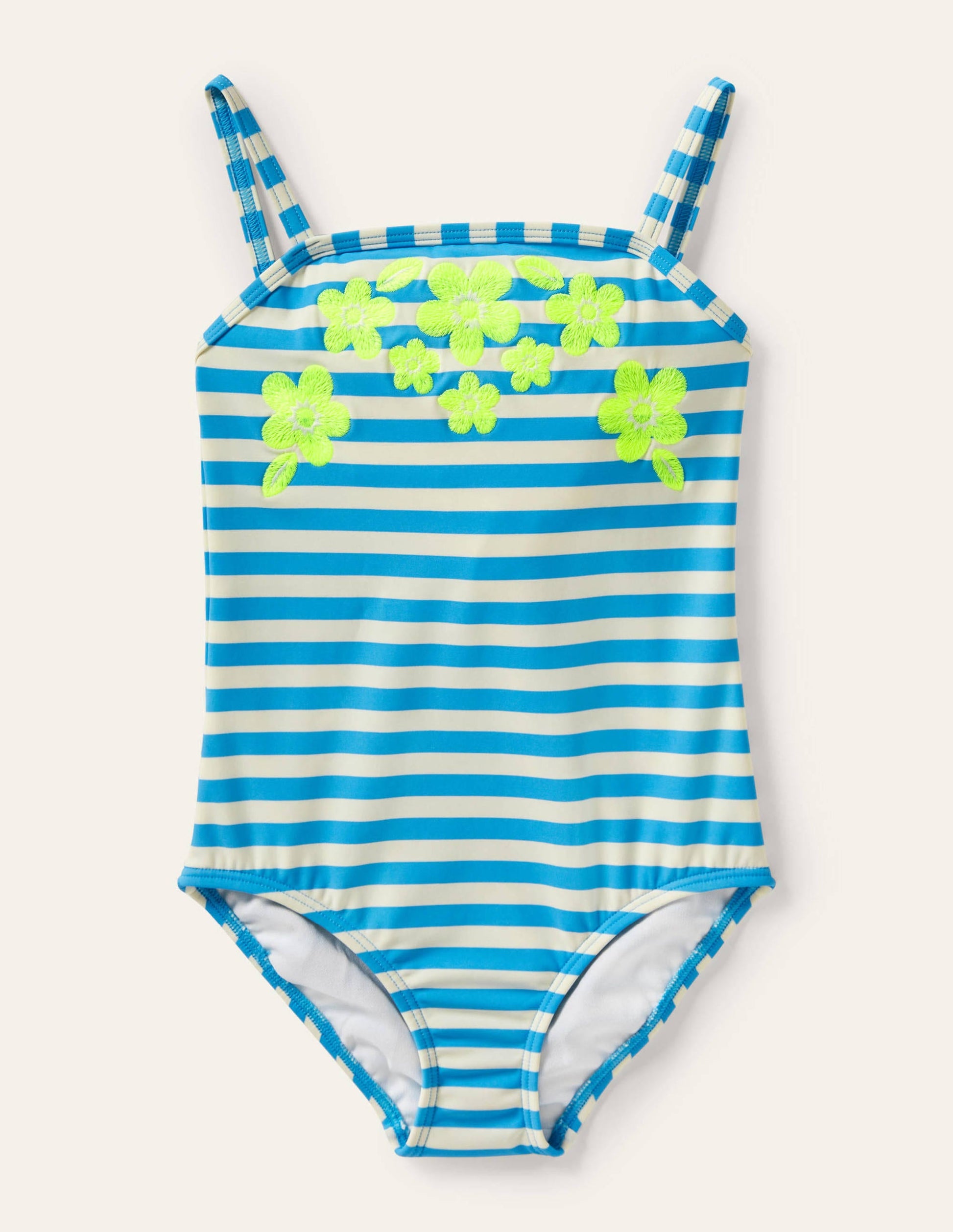 Embroidered Swimsuit-Malibu Blue Stripe-1
