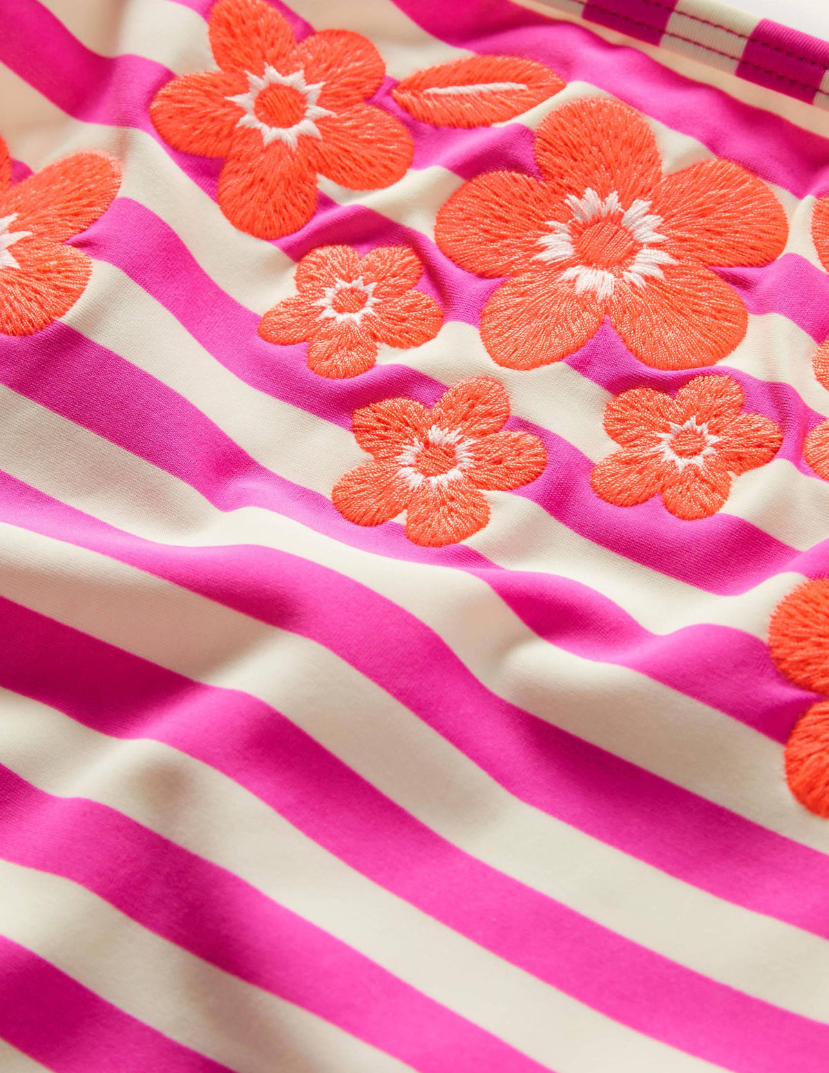 Embroidered Swimsuit-Pop Pansy Pink Stripe - Image 3