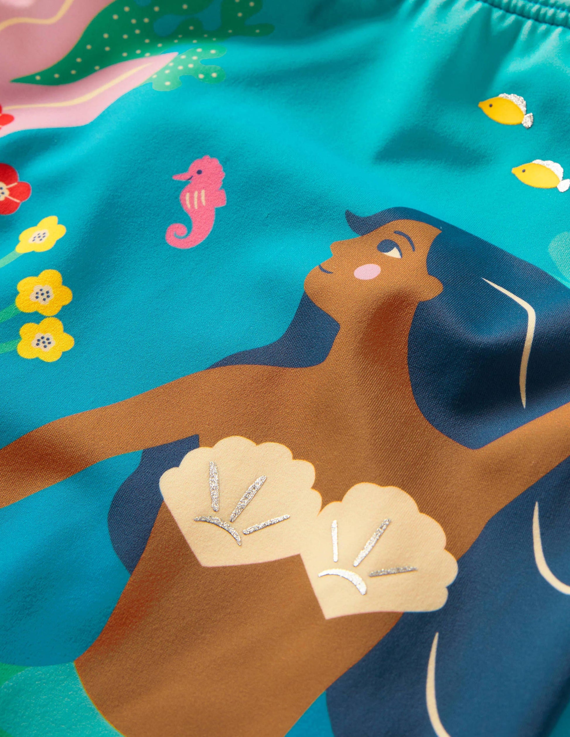 Cross-back Printed Swimsuit-Bright Marina Mermaid-3